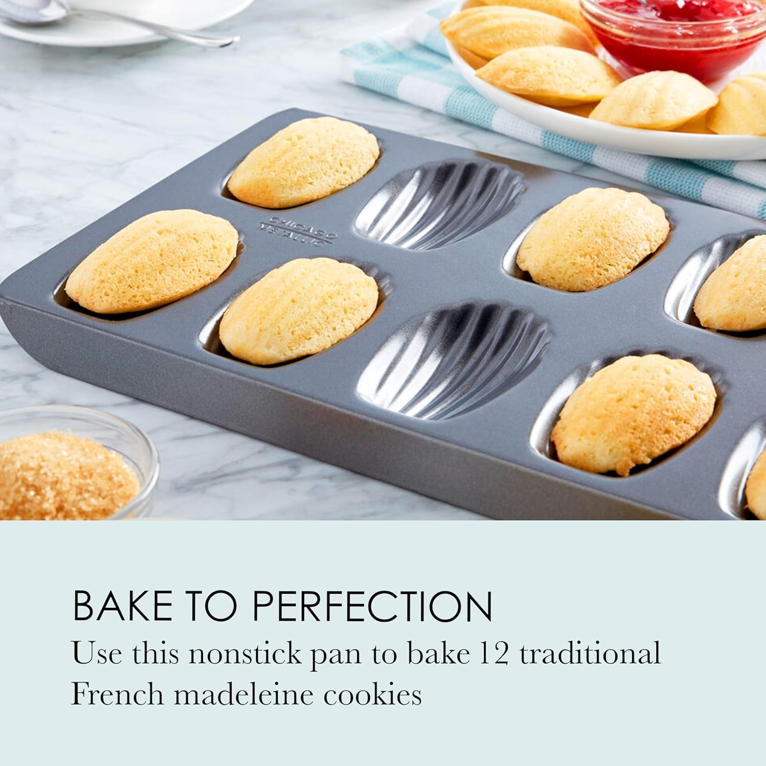 Chicago Metallic Professional 12-Cup Non-Stick Madeleine Pan, 15.75-Inch-By-7.75-Inch image number 1