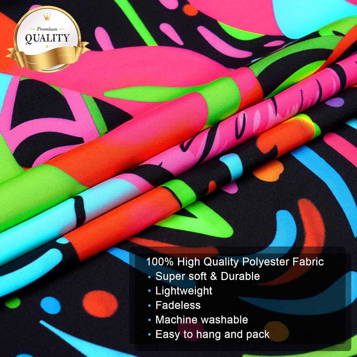 Boniboni Blacklight Mushroom Tapestry UV Eyes Tapestry Colorful Neon Tapestries Glow in the Dark Aesthetic Tapestry Wall Hanging for Bedroom, Room(51.2 X 59.1 Inches) image number 6