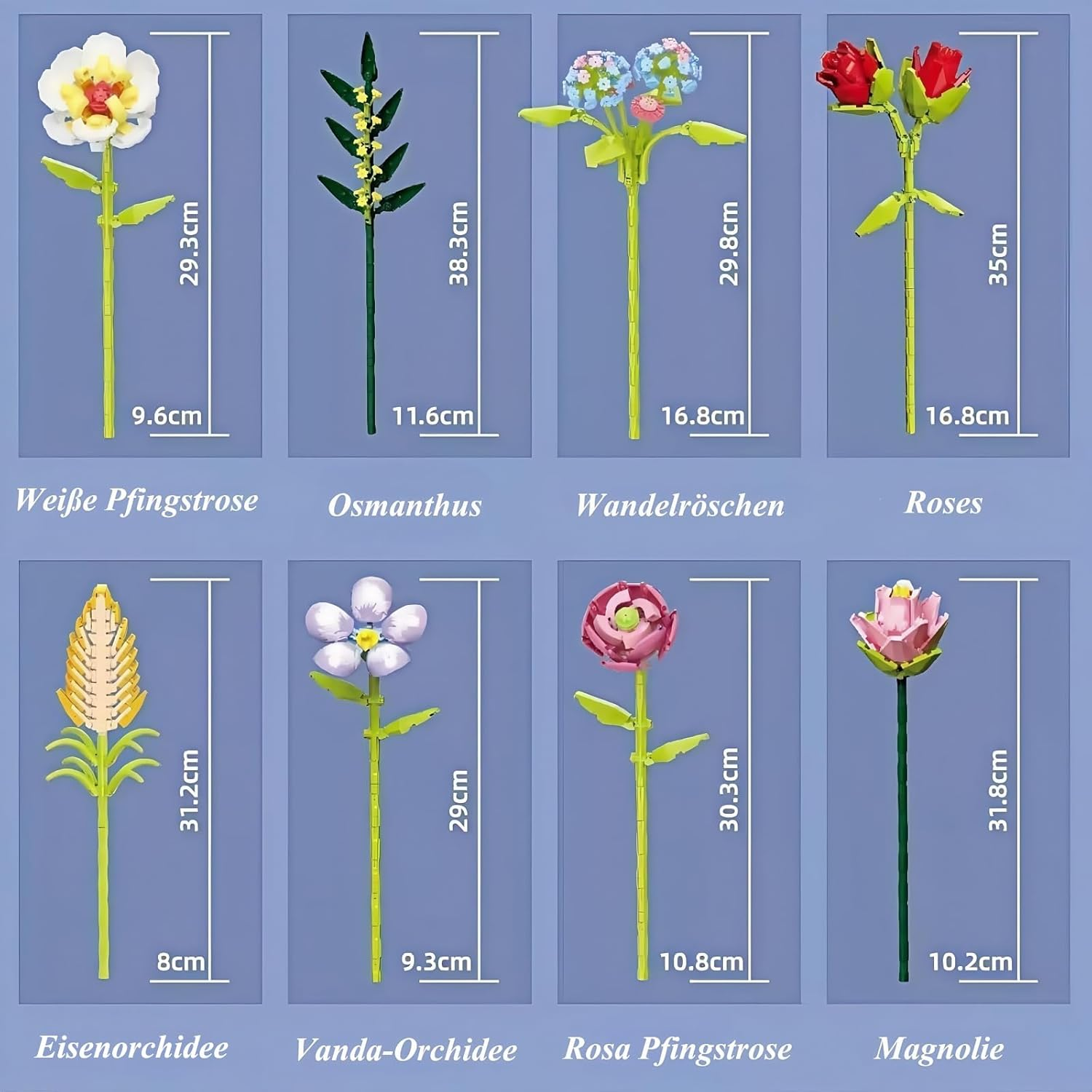 TANSAR Bouquet Kit with Vase, 691 Pieces Flower Building Blocks, Flower Bouquet Botanical Collection for Adults, Women, Office and Home Decoration, Gifts for Mother'S Day, Valentine'S Day, Birthday image number 6