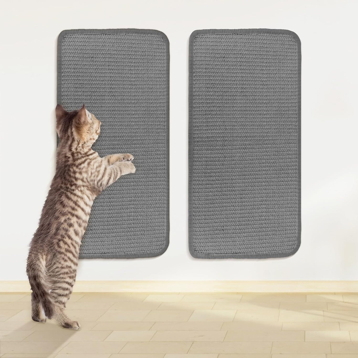 2-Piece Cat Scratching Mat, Sisal Mat, Cat Scratching Boards 50 X 25 Cm, Scratching Mat, Cat Wall with Adhesive Tape, Scratching Mat, Durable Sisal Rug, Cats, Cat Scratching Board, Doormat Furniture