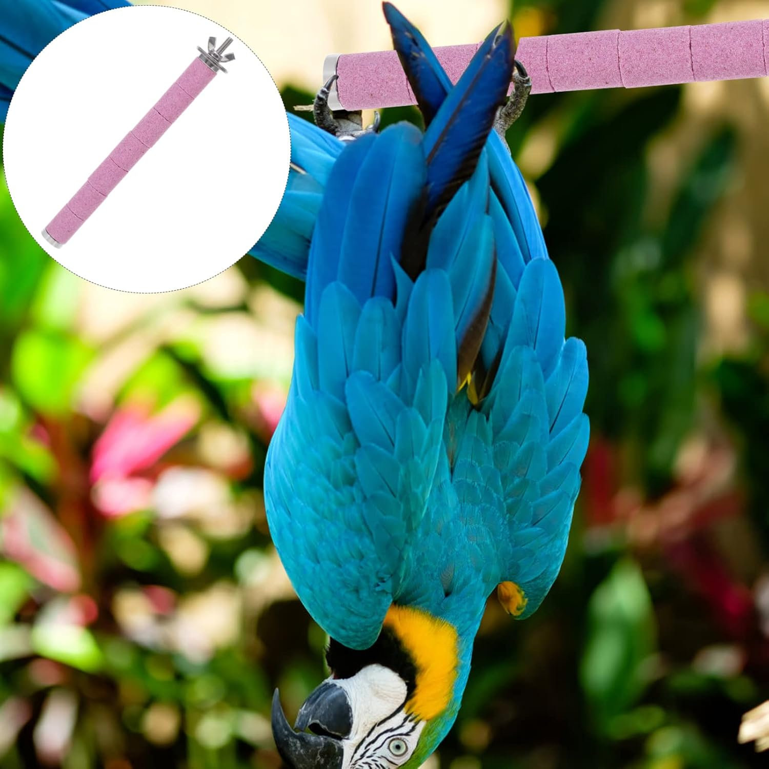 Mipcase Parrot Perch Bird Cage Stand Rope Perch Bird Foot Toys Bite-Resistant Parrot Scratching Stick