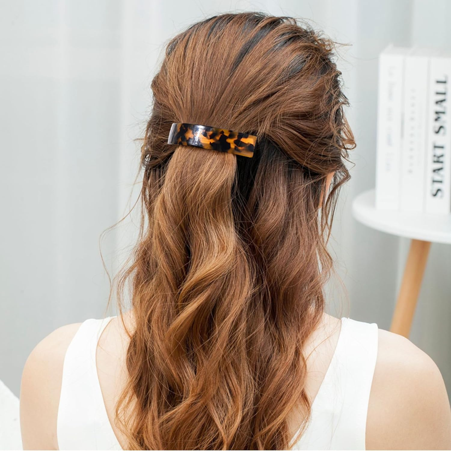 FSMILING Pack of 2 Women'S Large Hair Clips, Thick Hair, French Hair Clip, Automatic Hair Clips for Women, Thin Hair - 2Pack D image number 4