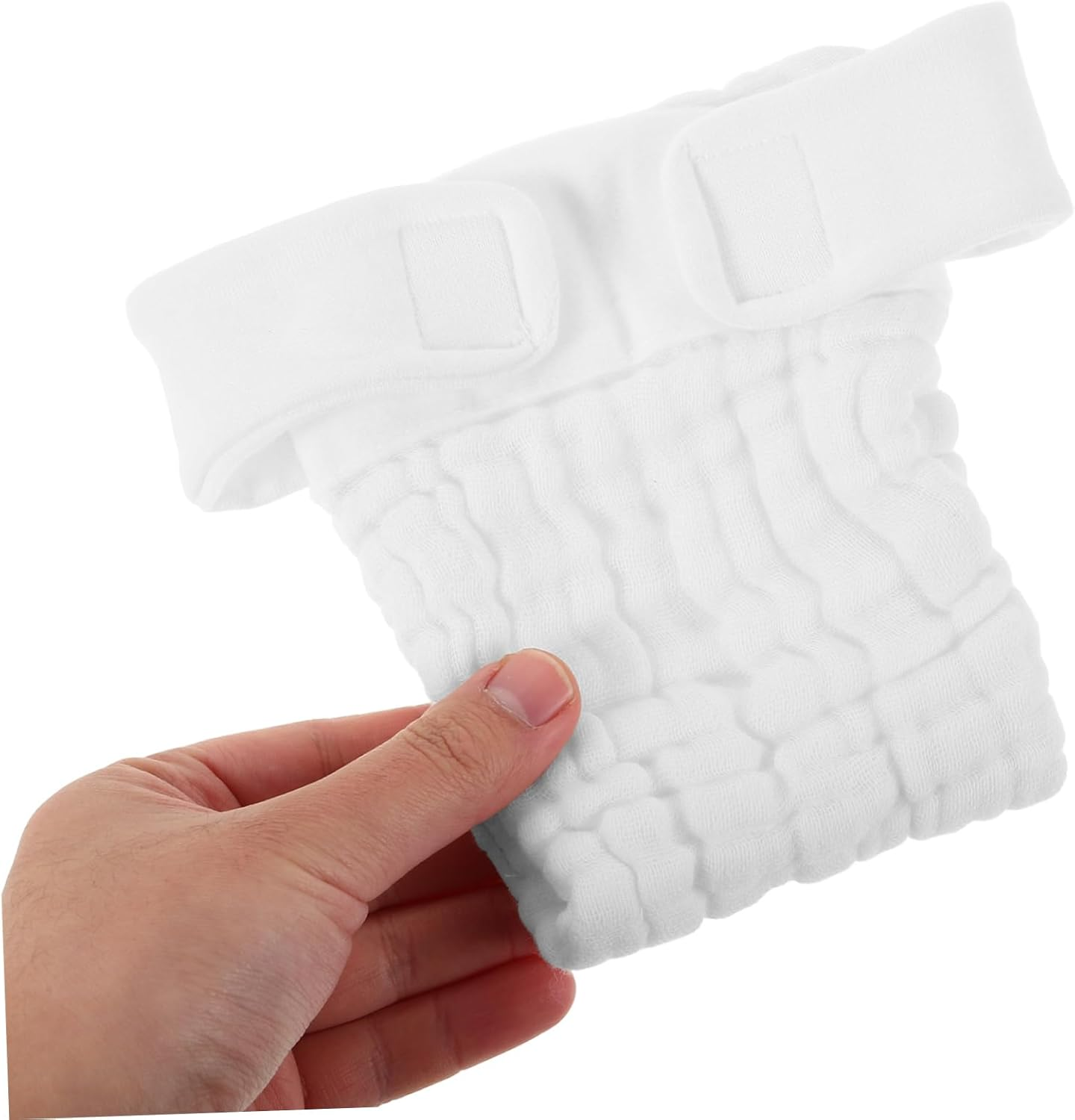 SECFOU 3Pcs Reusable Newborn Cotton Diapers Diaper Pants Washable Soft Cloth Inserts for Girls Boys Newborn image number 3