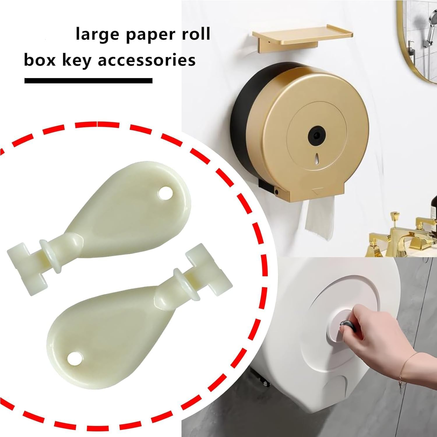 Yharnamite 2 Pcs Tissue Box Key, Paper Towel Toilet Paper Dispenser Key, Replacement Paper Towel Holder Spare Key for Home, Public, Office image number 2