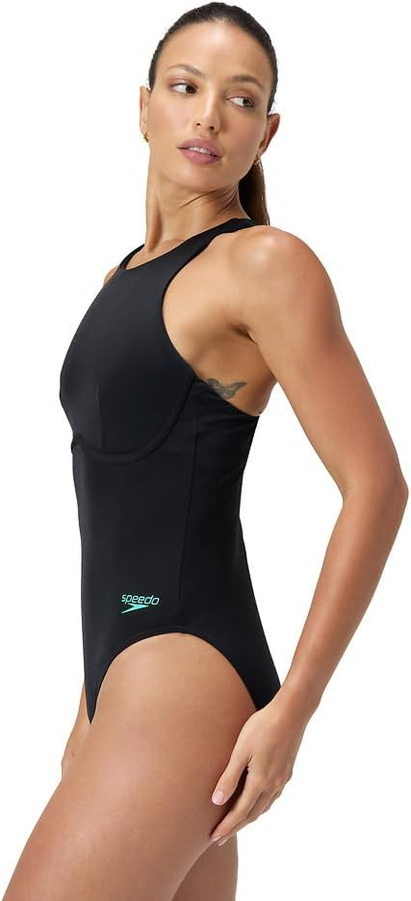 Speedo Women'S Racer Zip Swimsuit with Built in Swim Bra