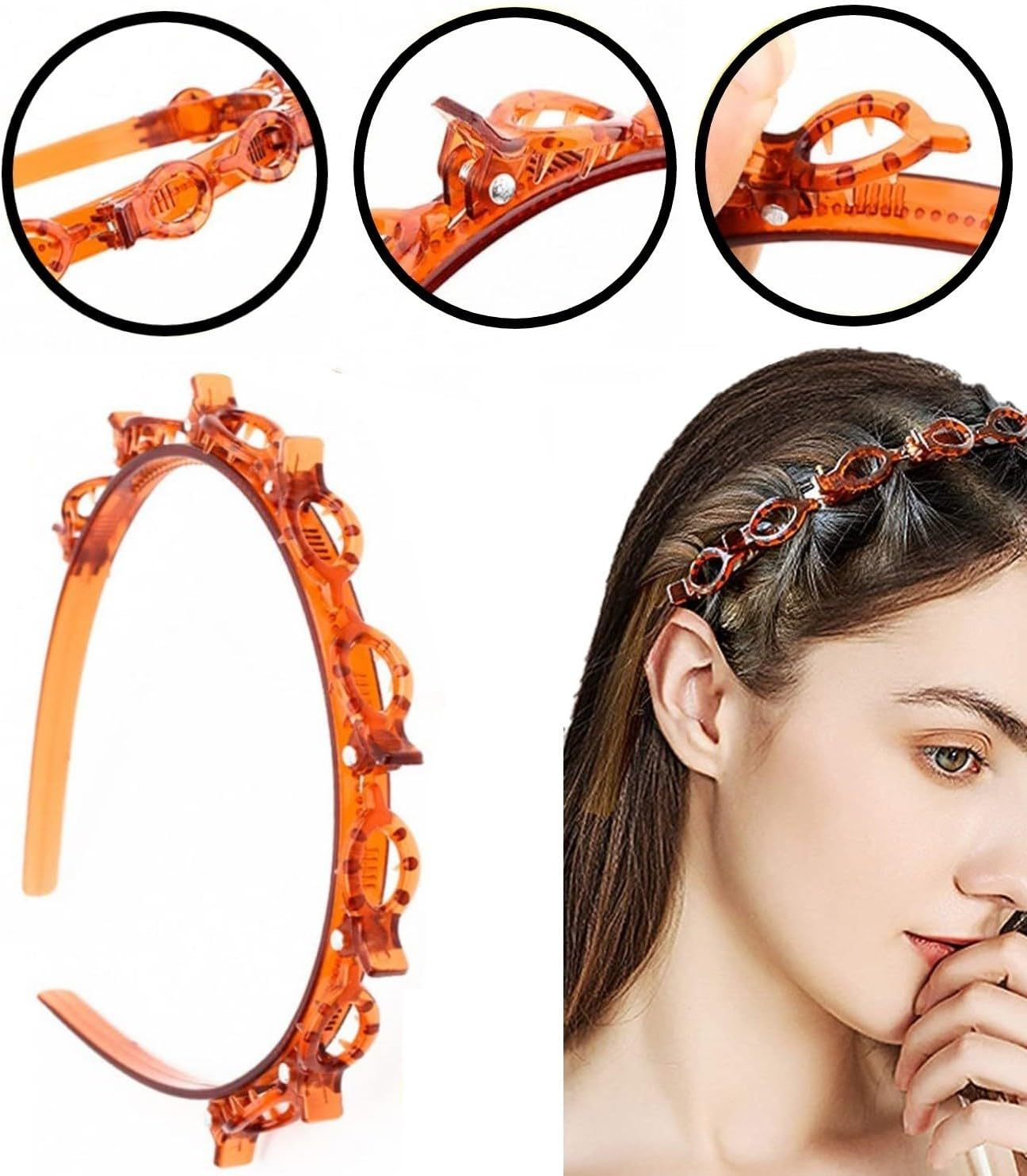 Headband with Clips, 2 Pieces, Bangs, Hairstyle Hairpin Hairstyle Aid Hair Bows with Clips, Hairpin Headband, Hair Pins, Headband, Hair Accessories, Hair Accessories Hair Band with Clips, Twist Clip