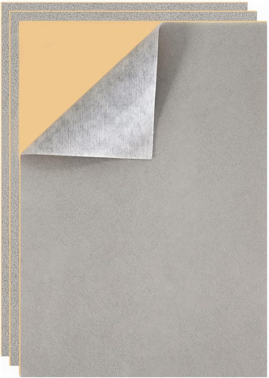 Yaohui 3-Pack Self-Adhesive Felt Sheets, Peel & Stick, A4 Size (8.3" X 11.8", Black)