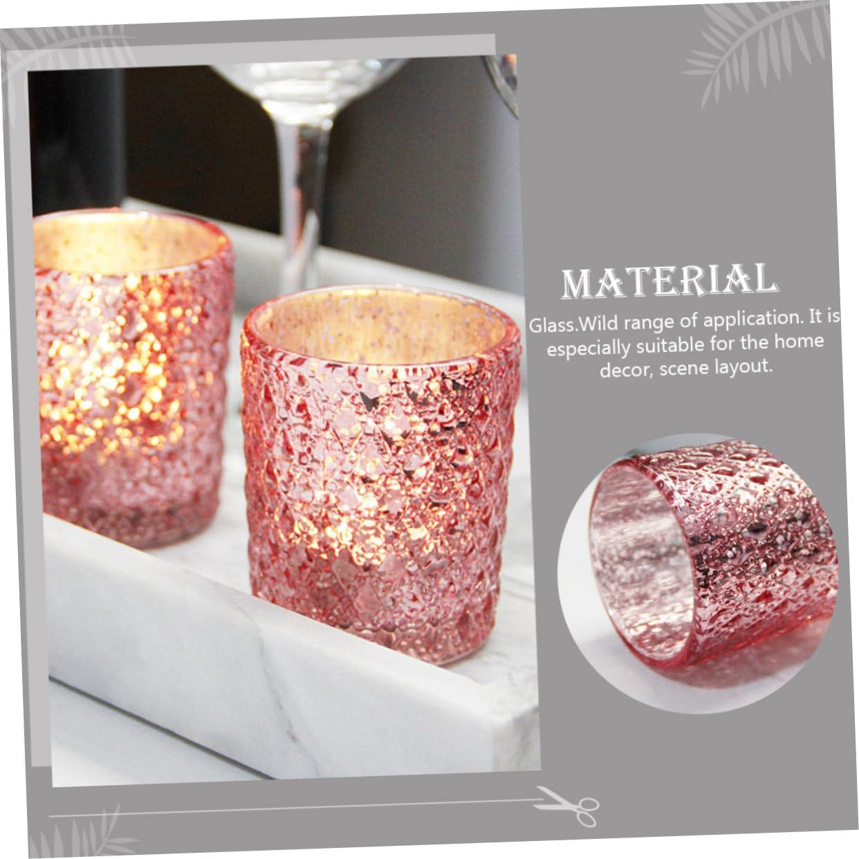 CORHAD 12Pcs Embossed Glass Candle Cups Mosaic Candle Holders for Wedding Decorations image number 4