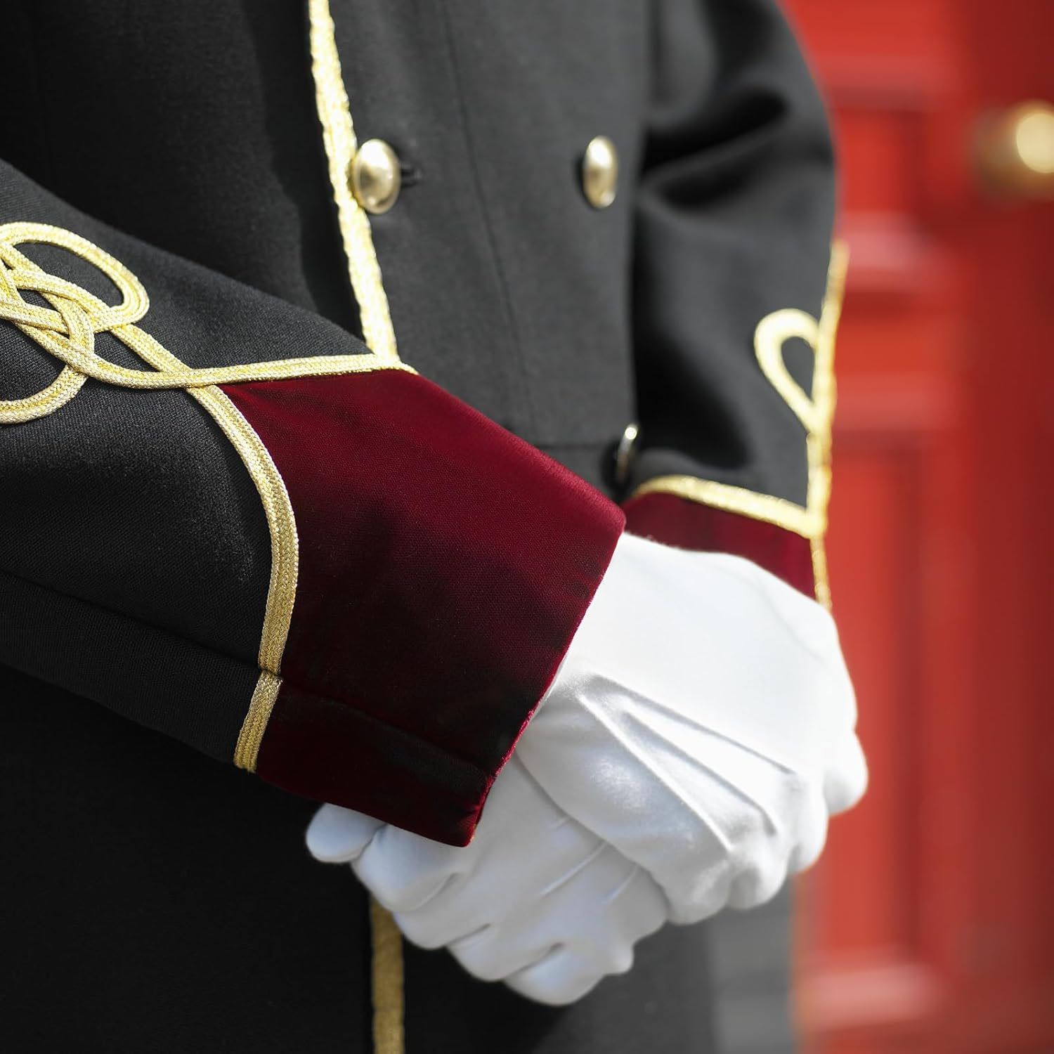 2 Pairs White Gloves for Handling Wedding Dress, Fancy Dress and Jewelry, Stitched Nylon Gloves, White, One Size image number 6