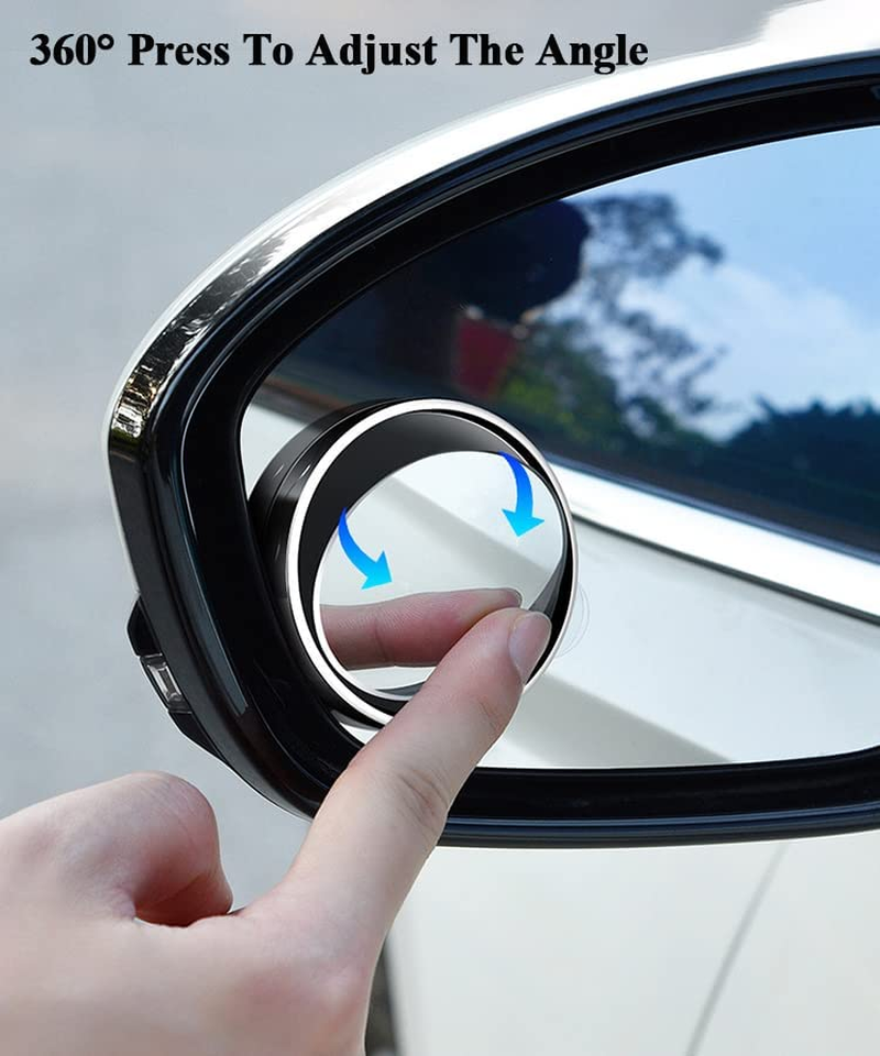 Car Blind Spot Mirror 2 Pack,Suction Cup Blind Spot Mirror 2" round Hd Frameless Convex Rear Side View Mirror 360&deg; Rotatable Blind Spot Auxiliary Rearview Mirror Protective Mirror Non-Adhesive - Suction Cup Type image number 4