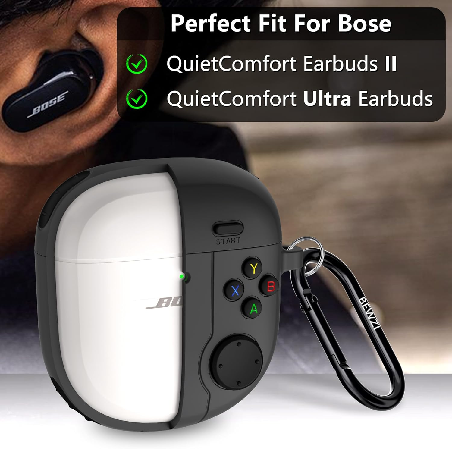 BEWZI Protective Case for Bose Quietcomfort Ultra/Quietcomfort Earbuds 2 Case Creativity 3D, Ultra Comfortable Soft Protective Cover for Quietcomfort Ultra Case (Deep Gray) - Deep Gray image number 5