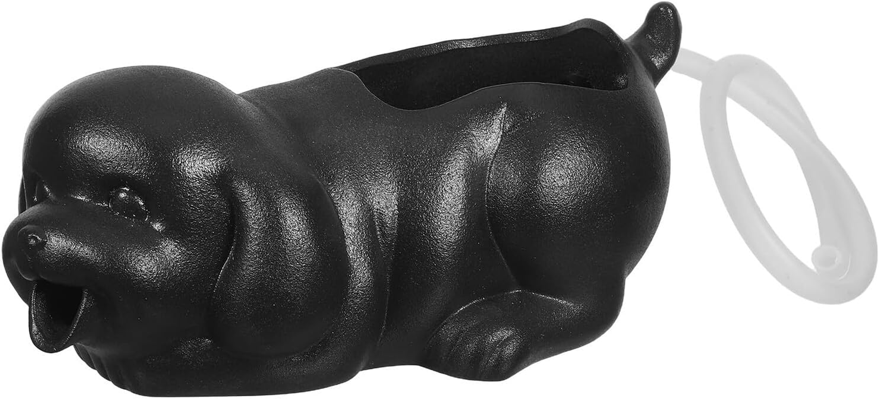 Yardenfun Ceramic Dog Water Fountain Spitter for Fish Tank Interactive Aquarium Decor with Plant-Friendly Jar Brown Puppy Statue Enhancing Air Quality and Aquatic Ecosystem for Indoor And