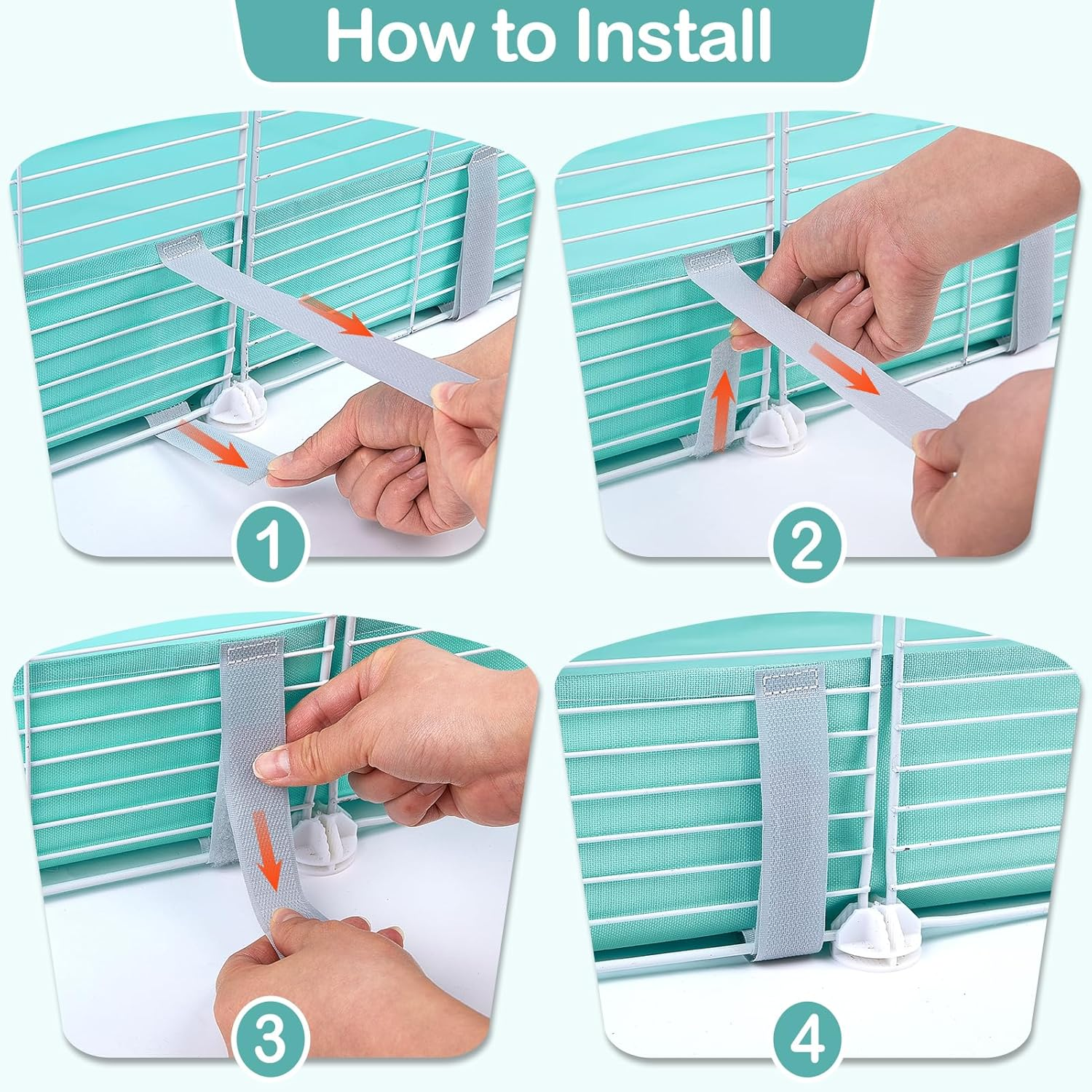 Waterproof Guinea Pig Cage Liner with Tarp Bottom for C&C Grids - Bedding for Bunnies, Hamsters, Rabbits - 56 * 28 Inches image number 2