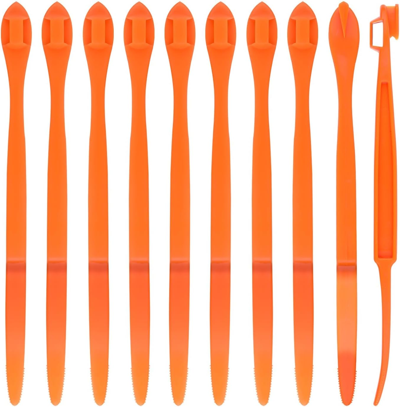 MJIYSGS 10Pcs Orange Peeler Tool, Long Handle Serrated Citrus Peel Cutter Easy Hold Plastic Vegetable Lemon Slicer Fruit Opener Remover Kitchen Gadget Chef Tools image number 6