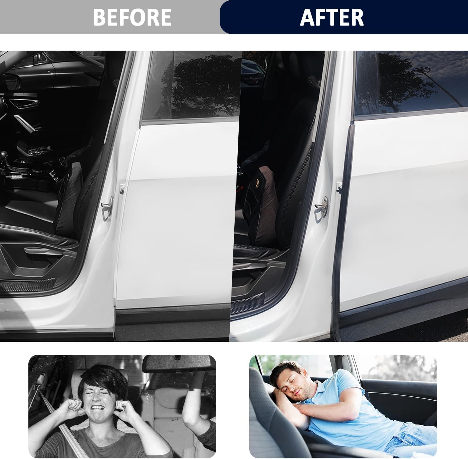 10Ft Car Door Weather Stripping Door Seal Strip,U-Shaped Rubber Edge Trim with Steel Strip Door Sealers for Door Frame of Car Truck SUV RV Boat Home,Keeps Cars Interior Tidy and Quieter (10Ft) image number 6