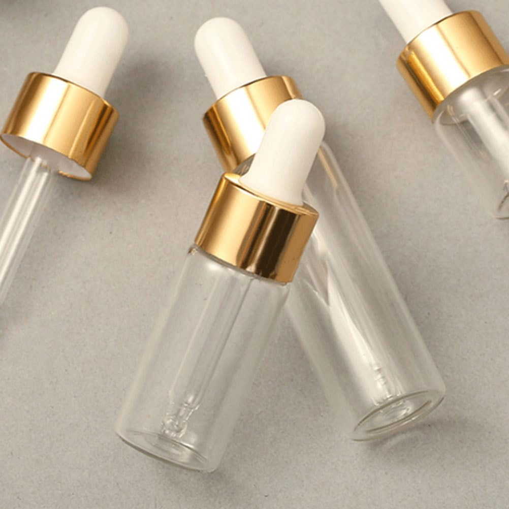 Gogogmee 10Pcs Glass Essential Oil Bottles - 10 Ml Dropper Refillable Household Oil Dropper Bottles Travel Mini Glass Subbottles for Aromatherapy image number 2