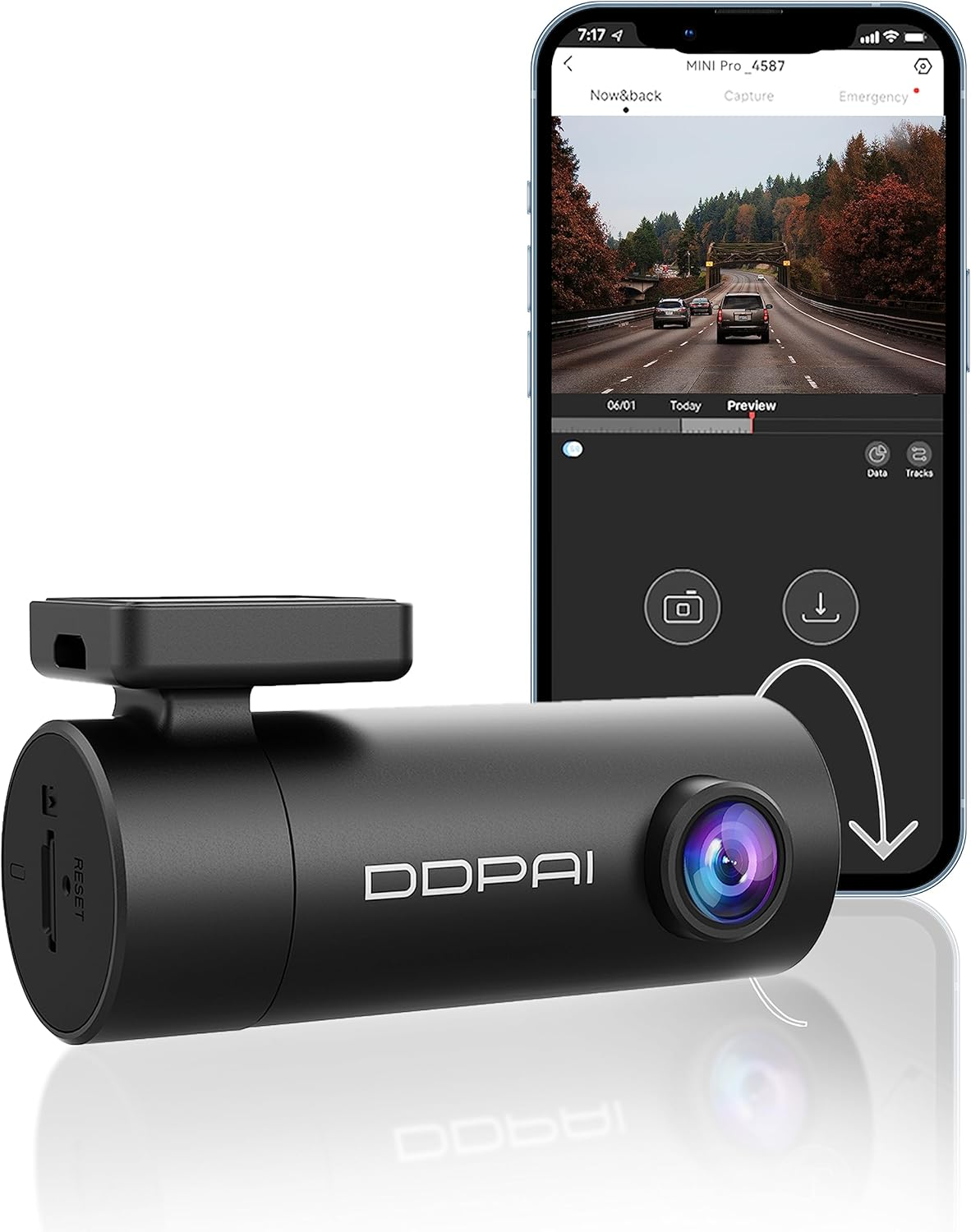 DDPAI Dash Cam 1296P, Wifi Dash Camera for Cars, Dash Cam Front with App, Car Camera with Night Vision, 140&deg; Wide Angle WDR, 24 Hours Parking Mode, G-Sensor, Loop Recording, Mini Pro image number 5