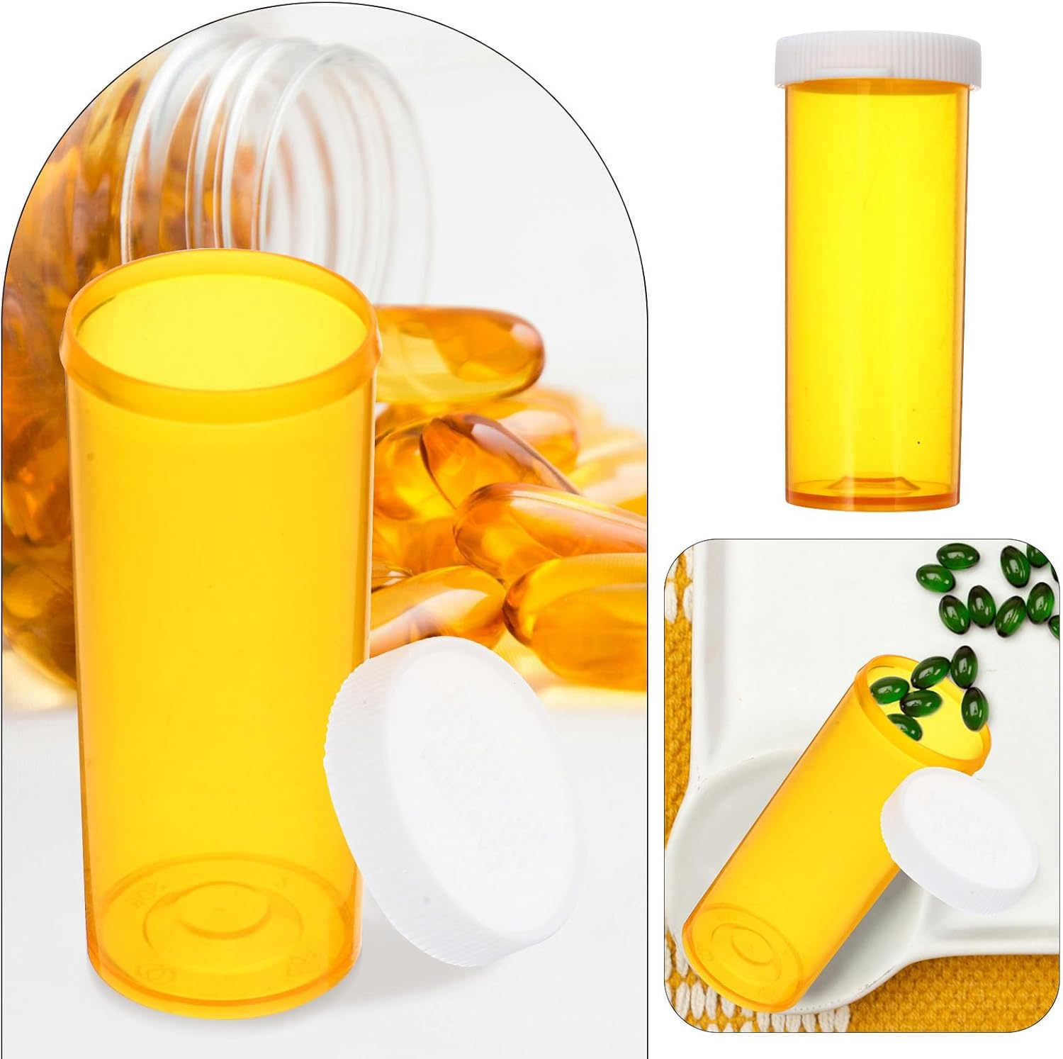 Healvian Empty Pill Bottles with Caps, 25Pcs Medication Vials, 8DR Plastic Medicine Containers, Clear Containers Pill Cases Organizers image number 2