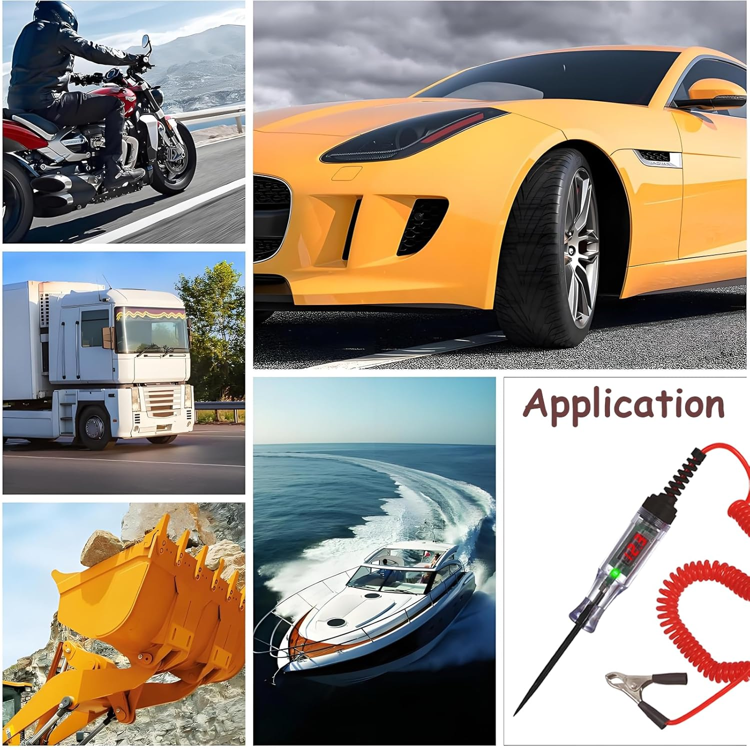 Yeanifeana Digital LED Circuit Tester, 3-90V Automotive Test Light with Voltage Display, Bidirectional Electrical Tester with Long Probe for Cars, Trucks & RV Fuse Testing image number 5