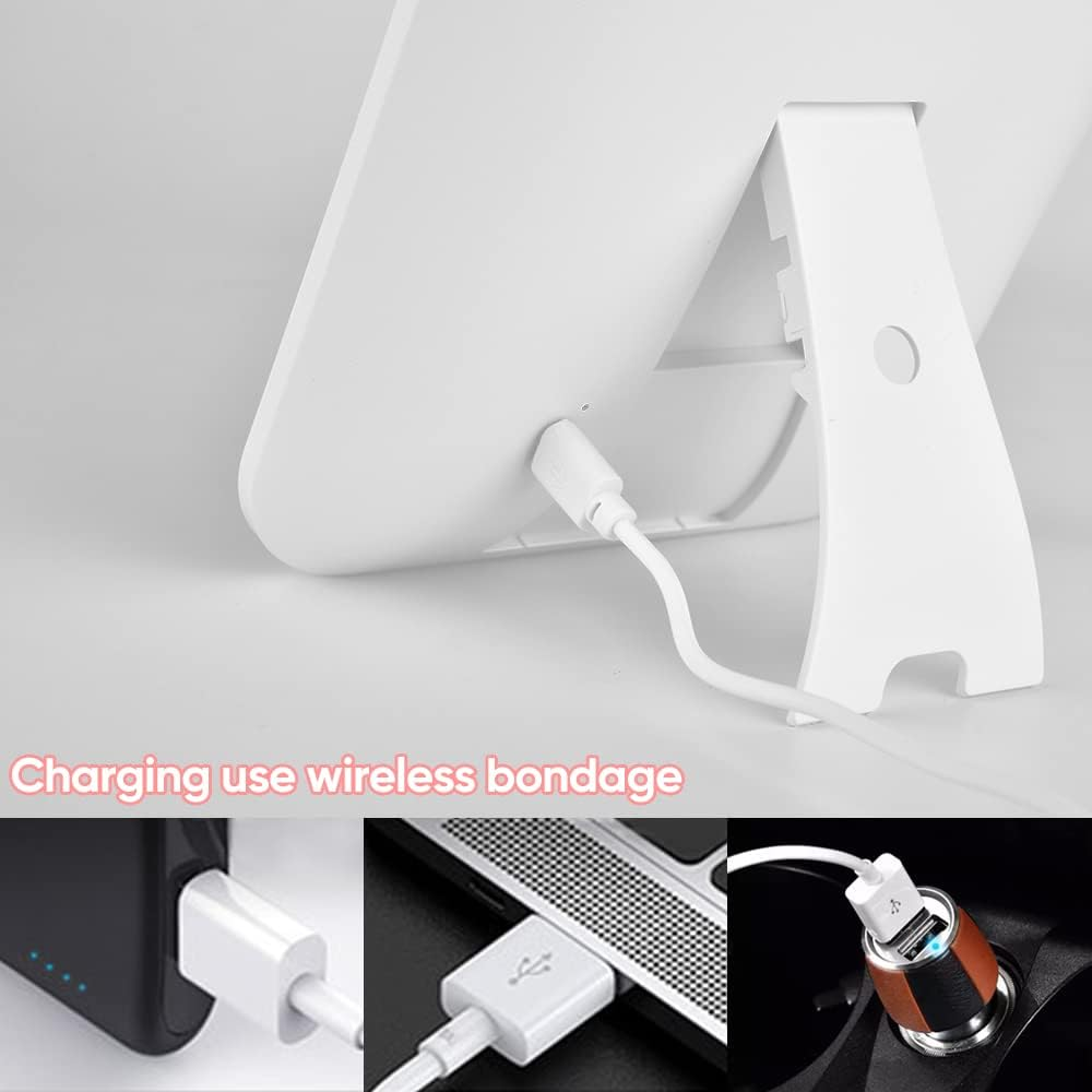 LETOUR Makeup Mirror with Light - 3 Modes Tabletop Mirror with Swivel Touch Dimming for Dressing & Makeup (Square) image number 1