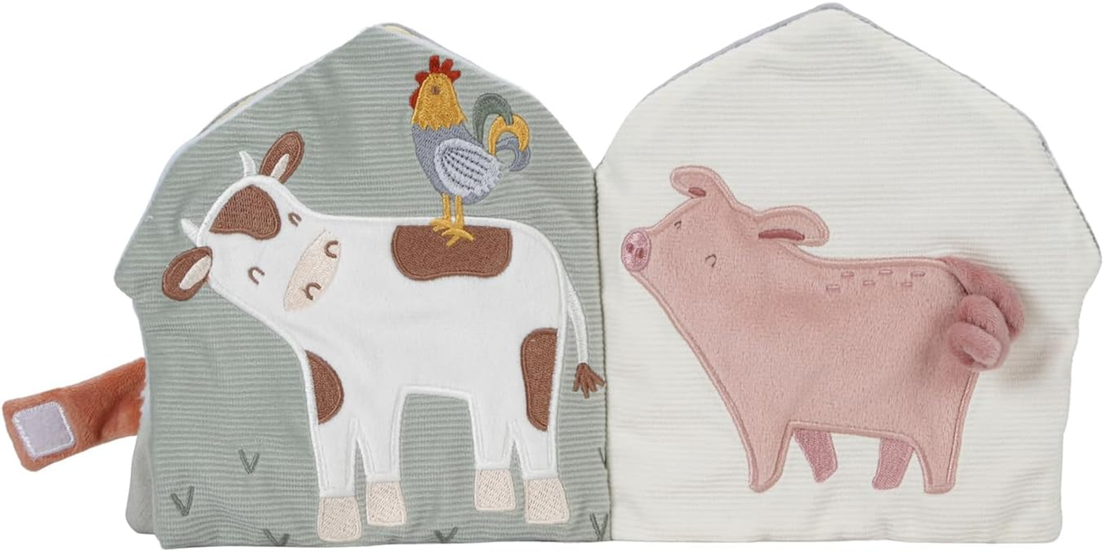 Little Dutch Little Farm Soft Activity Book - Toy - Activity Book - Newborn, Infant - Mirror, Rattle, Labels