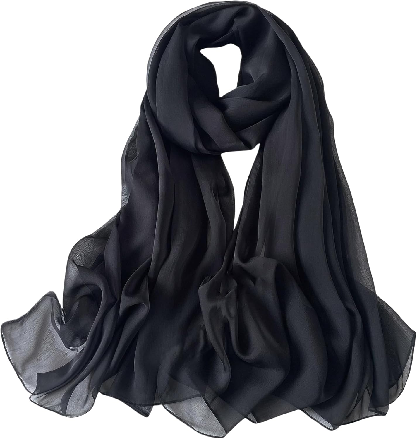 Lina & Lily Crinkled Chiffon Women'S Scarf Shawl Wrap Spring Summer Sheer Silky Featherlight