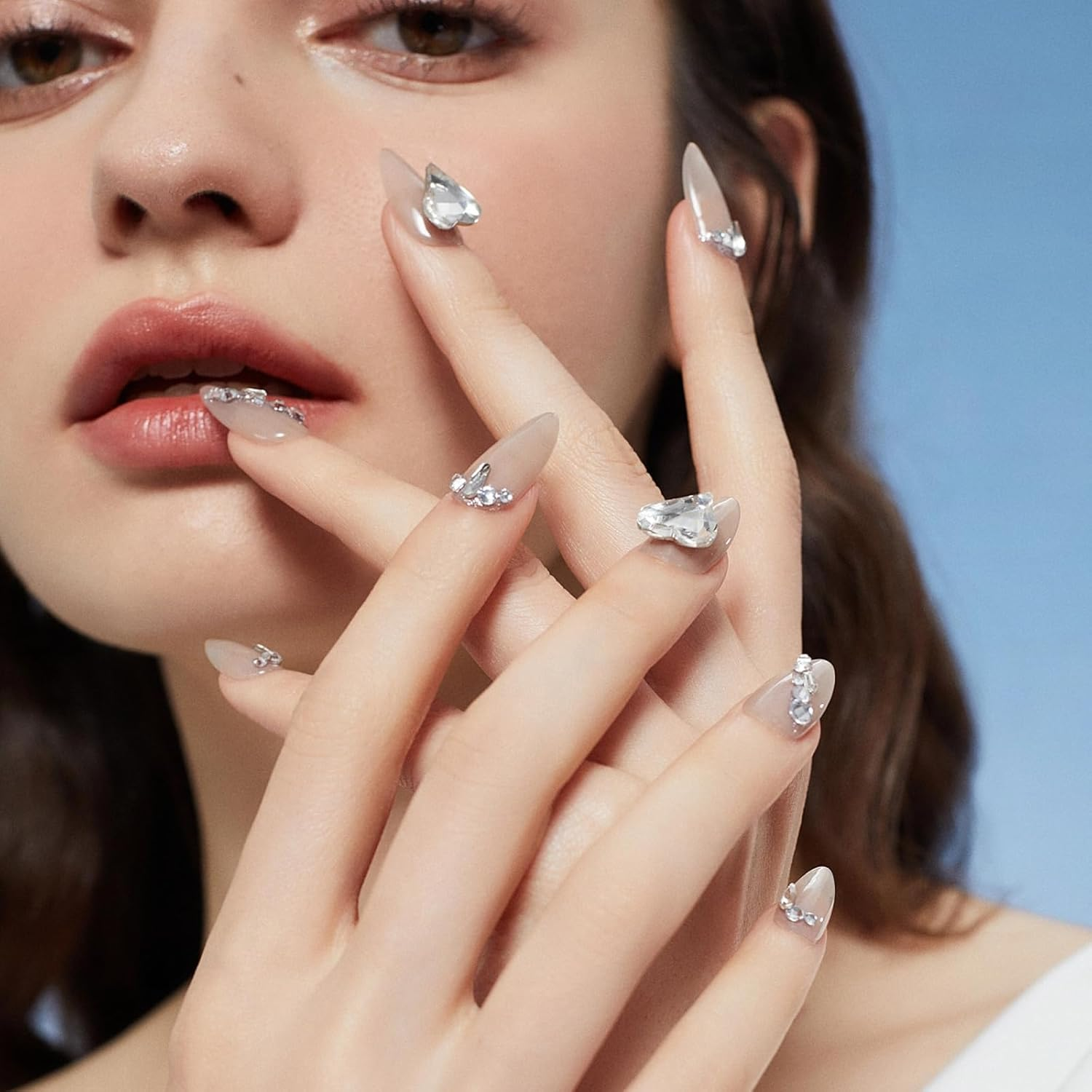 504PCS Short Almond Nails Tips,Half Matte Fake Nails Stick on Nails, Beetles Gel Polish Gel Nail Tip, Etch X Nail Tips, Press on Nails, Nail Tips,Acrylic Nails for Nail Salons and Home