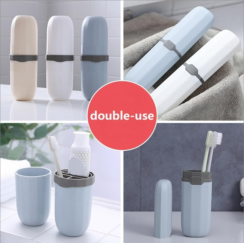 Portable Travel Toothbrush Case,Multifunctional Toothpaste Travel Case Holder Hard Plastic Tooth Brush Container Toothbrush Storage Box for Travel,Business,Home,Camping (Blue, One Size) image number 6