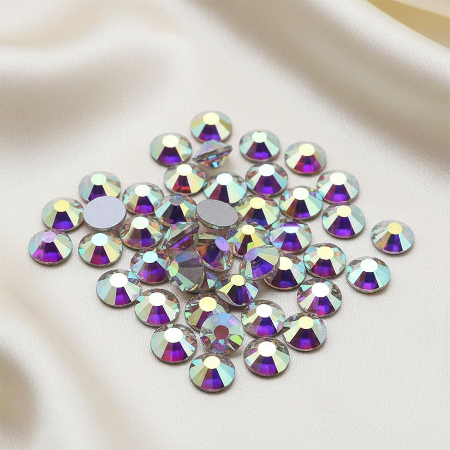 720 Pieces SS20 4.8Mm AB Glue Fix Flatback Rhinestones for Crafting, Nail Art, Face and Party Decoration, Crystal Clear Glass Gemstones for DIY Projects &ndash; Ermaoo (Crystal AB) - Transparent Ab image number 3