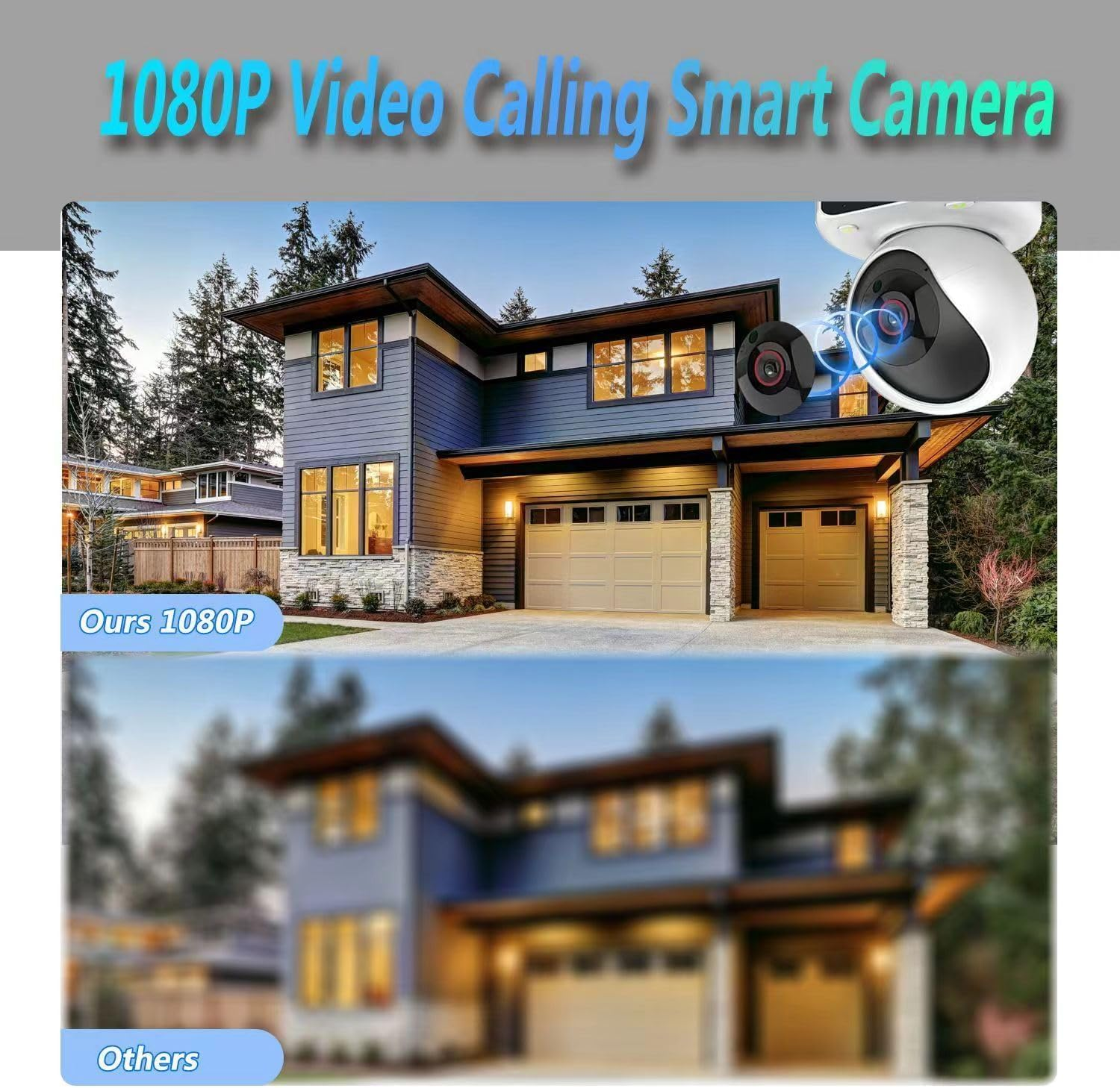 Two-Way Video Camera with 2.8 Inch 1080P Screen,Video Calling Camera Indoor Home Security Camera with Night Vision,Motion Detection for Baby/Dog/Nanny/Pet Camera image number 4