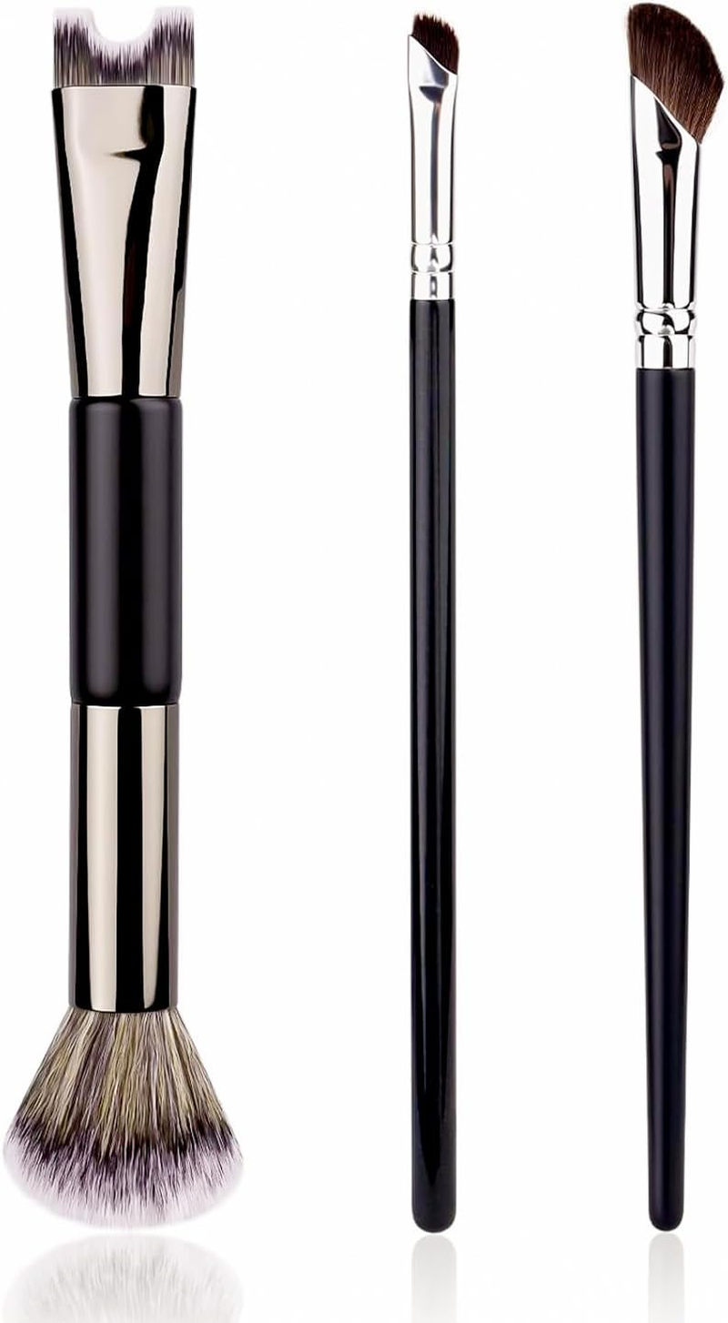 TORMEN 3 Pcs Nose Contour Brushes U-Shaped Angled Sculpting Makeup Tools for Precise Noses Definition Blending Highlighting for Women image number 1