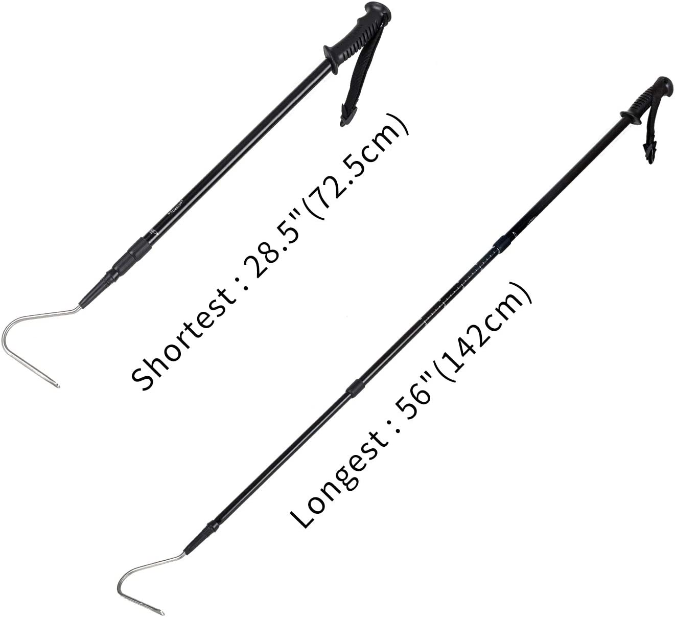 REPTI ZOO 57" Professional Stainless Steel Retractable Snake Hook Reptile Catcher Stick Rattlesnake Grabber Pick-Up Handling Tool image number 5