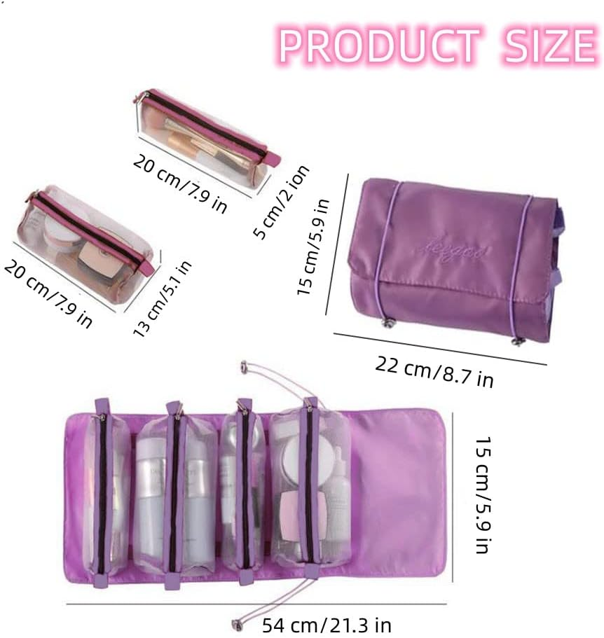 Roll up Makeup Bag Cosmetic Bag,Roll up Makeup Bag Toiletry Bag,Roll up Make up Storage Organizer,Roll up Makeup Toiletry Bag,Roll up Travel Cosmetic Makeup Toiletry Bag,Foldable Travel Toiletry Bag image number 6