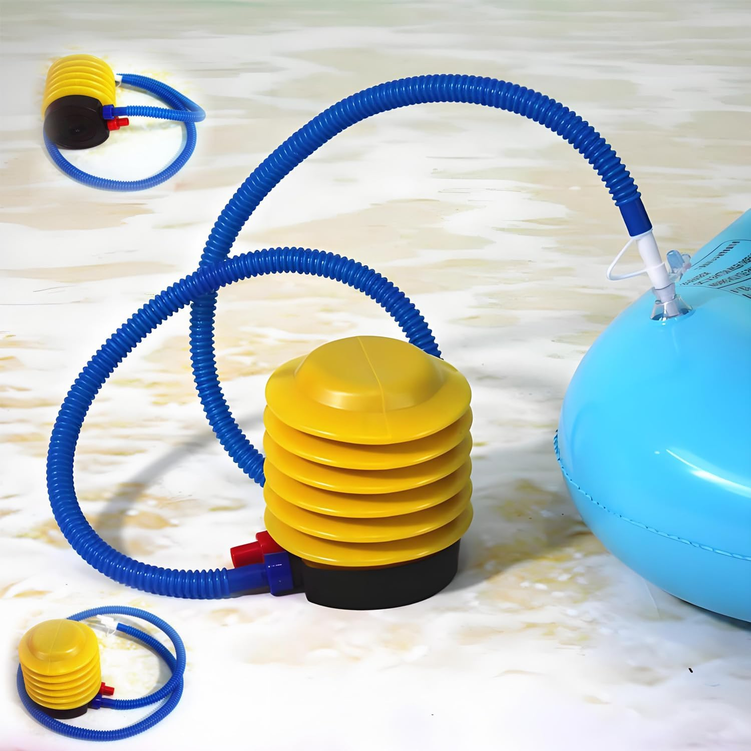 Portable Foot Air Pump with Hose,Effort Saving Manual PVC Air Pump,Suitable for Sports Balls, Mattresses,Inflatable Boats,Fitness Balls, Balloons,And Swim Rings
