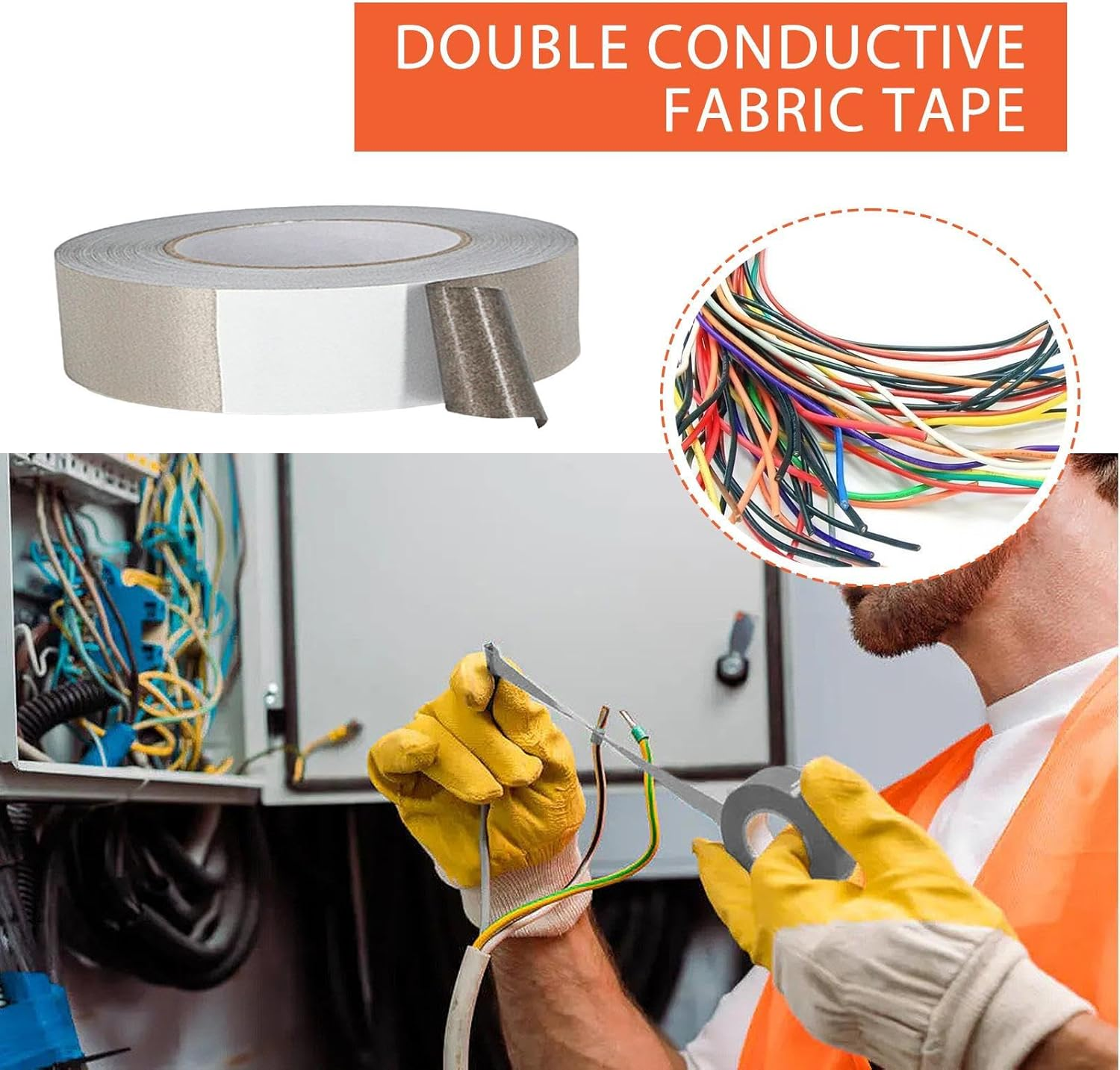 Copper Tape Conductive Adhesive - Adhesive Conductive Tape - Signal Blocker with Double-Sided Conductive Adhesive, Fabric Tape for Grounding Electrical Repair Mumiao image number 3