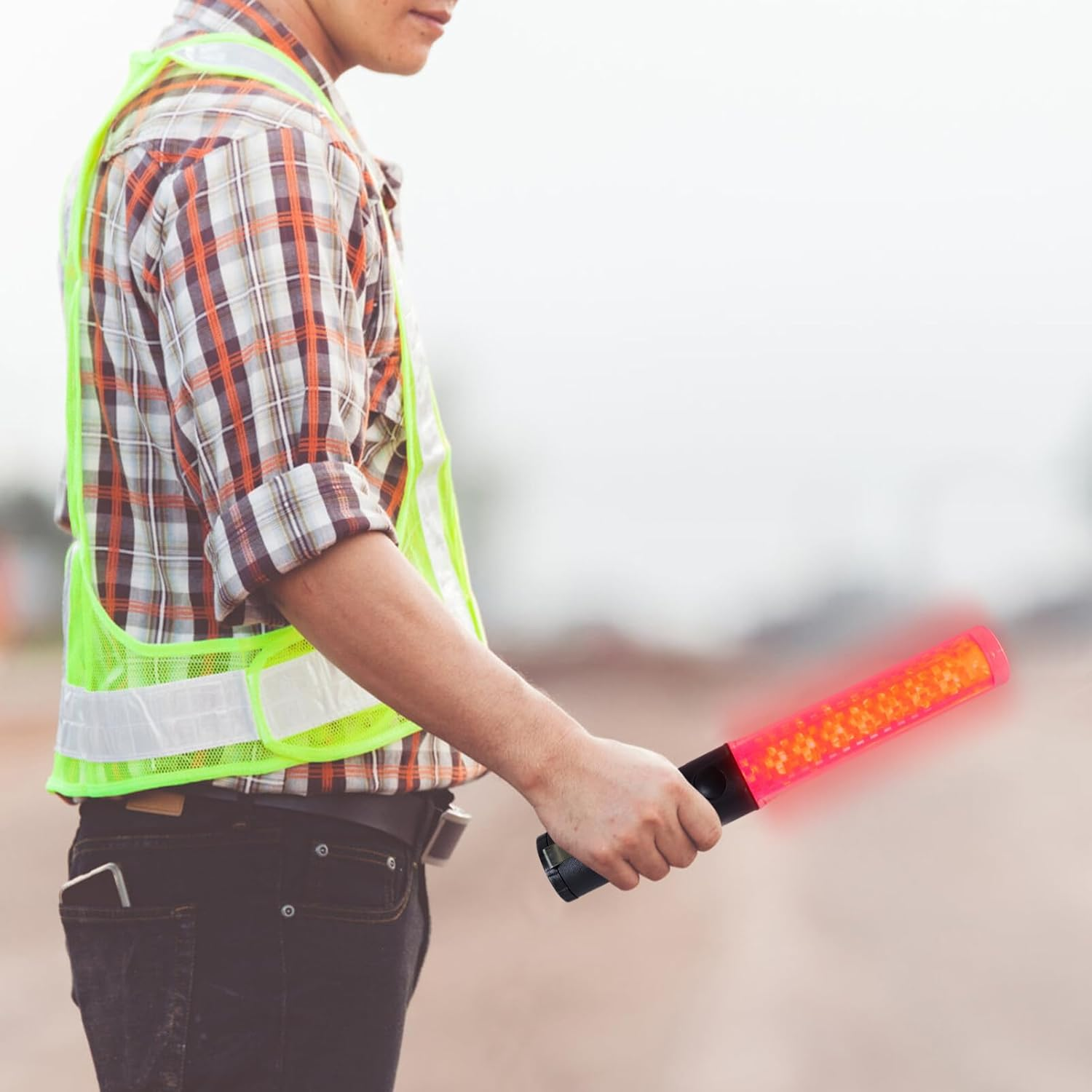 SOLUSTRE Traffic Wand, 26Cm Led Traffic Control Wands Police Wand Safety Light Wands Air Marshaling Signal Wand Concert Cheering Stick for Parking Car A image number 1