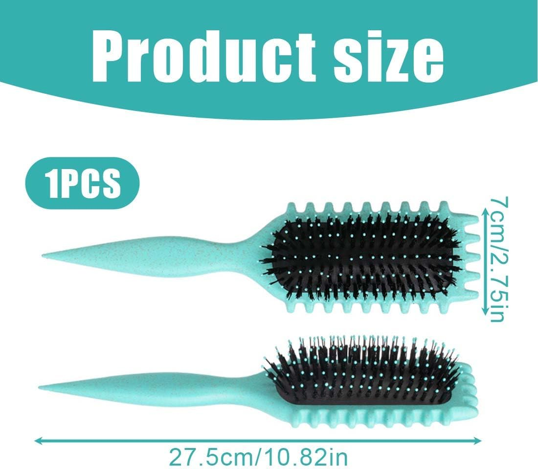 GXGM 1 X Brush Curl, Curl Hair Brush, Curl Define Styling Brush, Curling Brush, Define Styling Brush, Bouncy Curl Brush for Detangling, Shaping and Defining, Dark Green, Black, A image number 1
