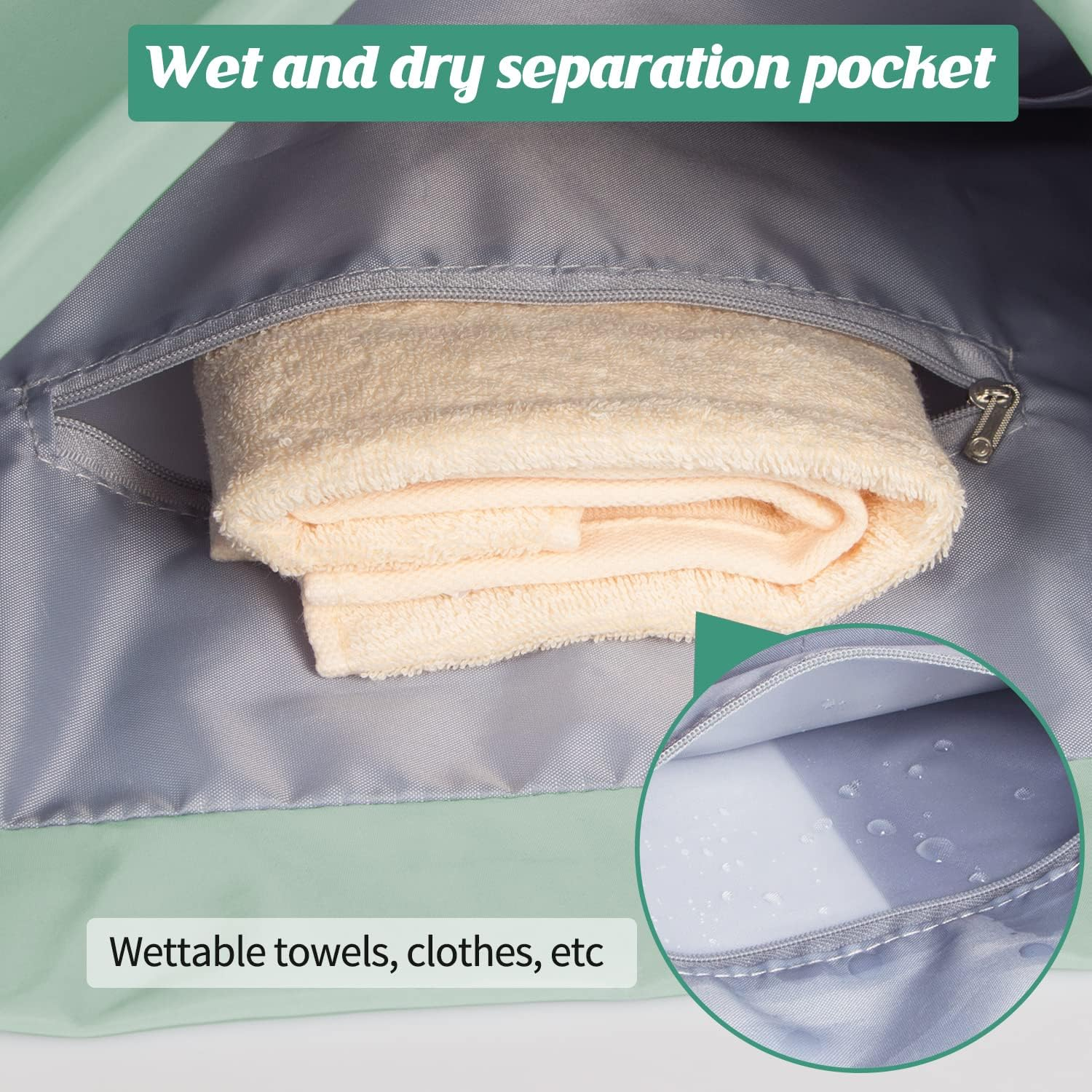 INONIX Large Capacity Folding Travel Drawstring Backpack Sports Gym Bag for Women Men Children Large Size with Zipper Bottle Pockets image number 5