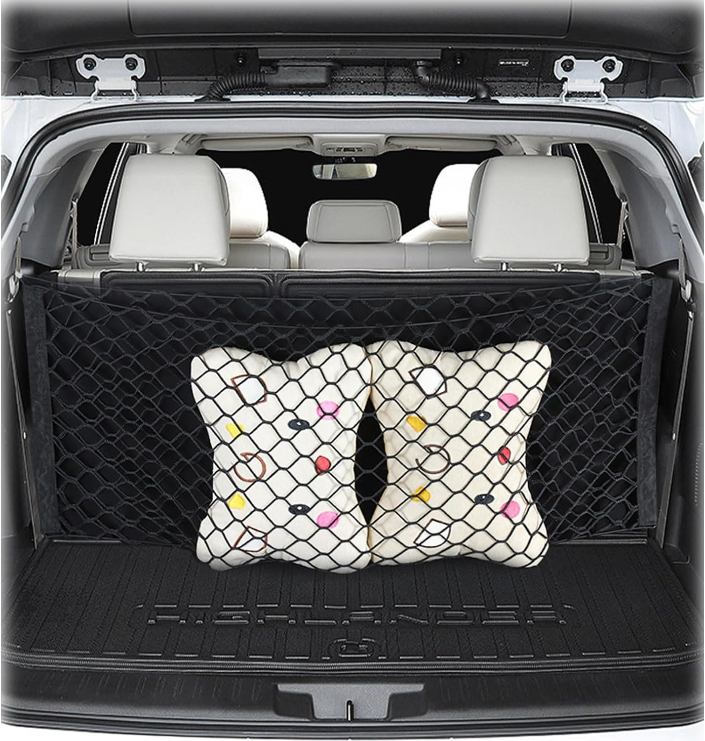 Universal Elastic Cargo Net with Hooks, Heavy-Duty Stretchable Trunk Storage Mesh Net for Cars, Suvs, Trucks & Vehicle Exterior Accessories, Adjustable Automotive Organizer(70Cm*70Cm) image number 3
