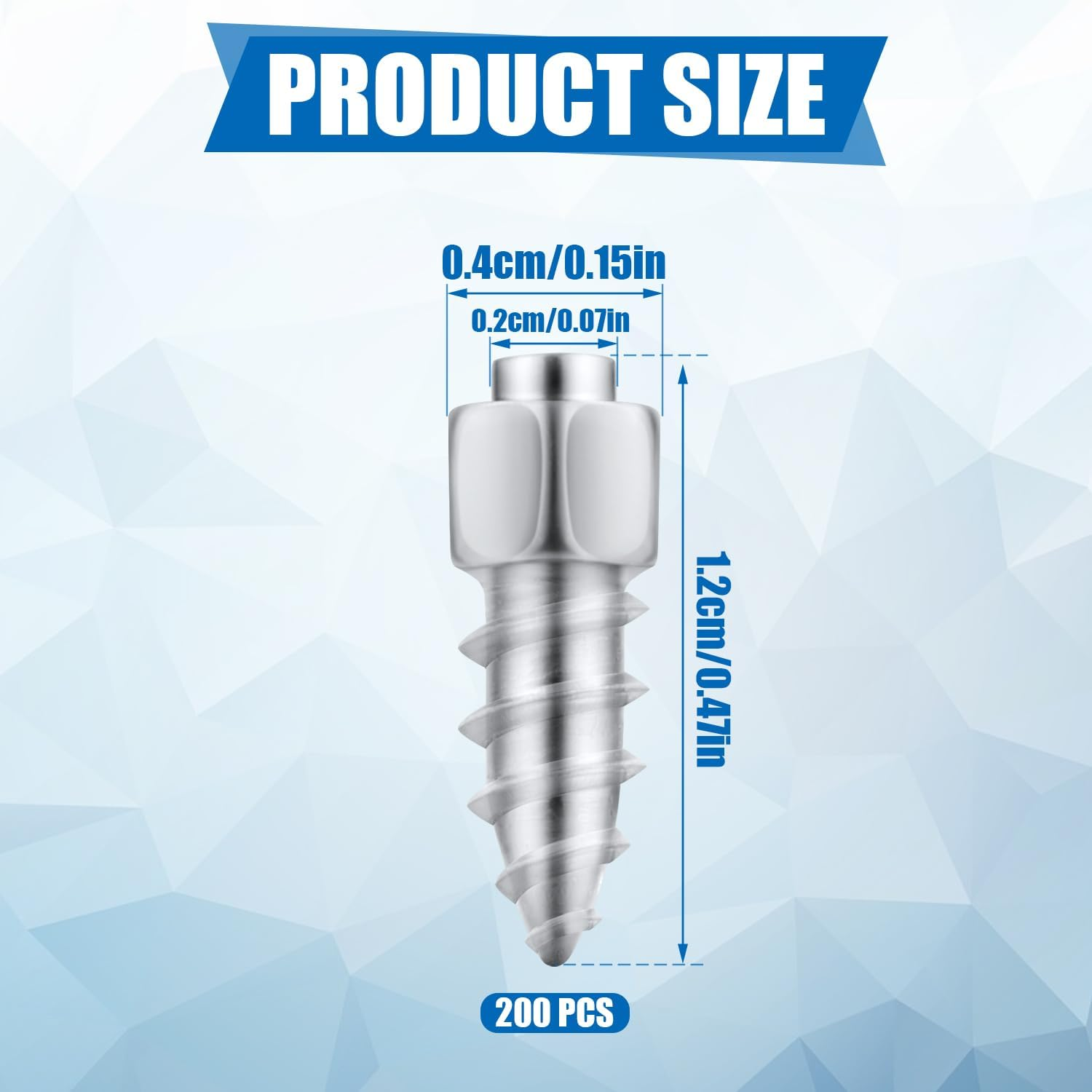 PEUTIER 200Pcs Screw in Tire Studs, 4X12 Mm Wheel Tyre Studs for Winter Snow Tire Spikes ATV Tire Studs with Installation Tool for Car Truck Motorcycle Bicycle Boot ATV SUV Auto Accessories image number 5