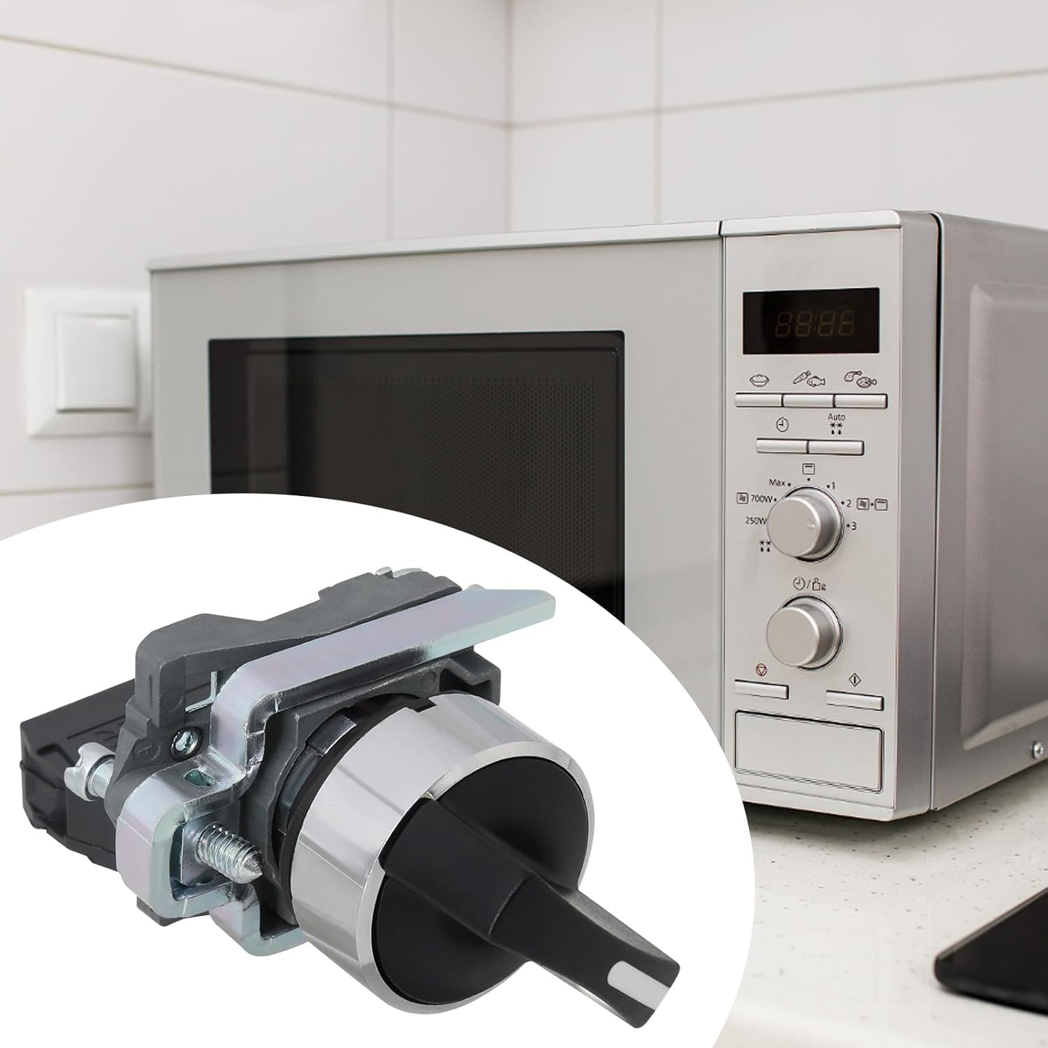 VGOL 1Pc Selector Switch 2 Position Switch Standard Handle Selector Push Button XB4-BD21 22Mm 1NO 10A/380V for Electrical Appliances Black image number 2