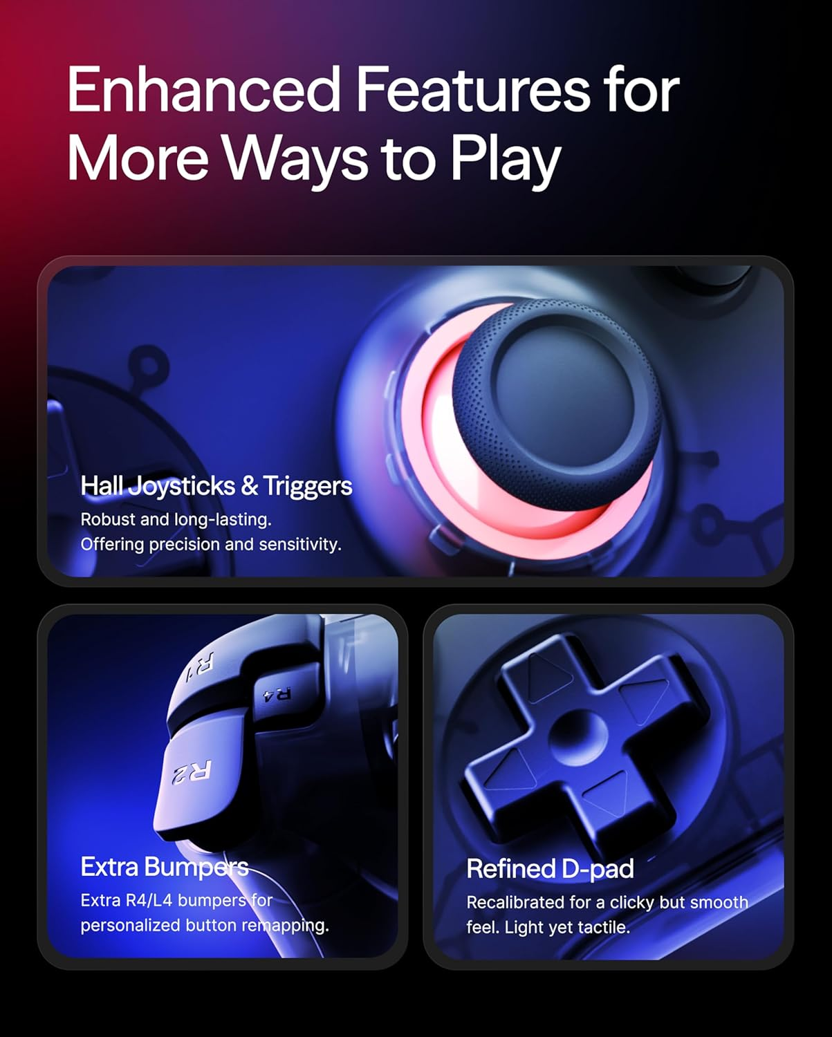 VITURE &times; 8Bitdo Ultimate 2C Bluetooth Gaming Controller for Switch & Switch 2 | 6-Axis Motion Control | Hall Effect Joysticks | Rumble Vibration | Turbo Function | Wake on Shake | Smoky Translucent image number 1