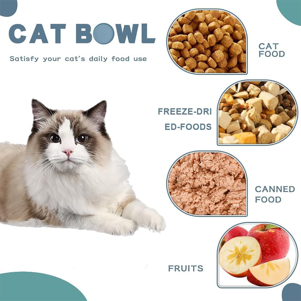 Feeding Bowl for Cats, Pack of 5 Flat Cat Bowls, Feeding Bowl, Cat Food, Cat Feeding Bowl, Silicone Bowl, round Flat Cat Bowls for Dry Food and Wet Food image number 1