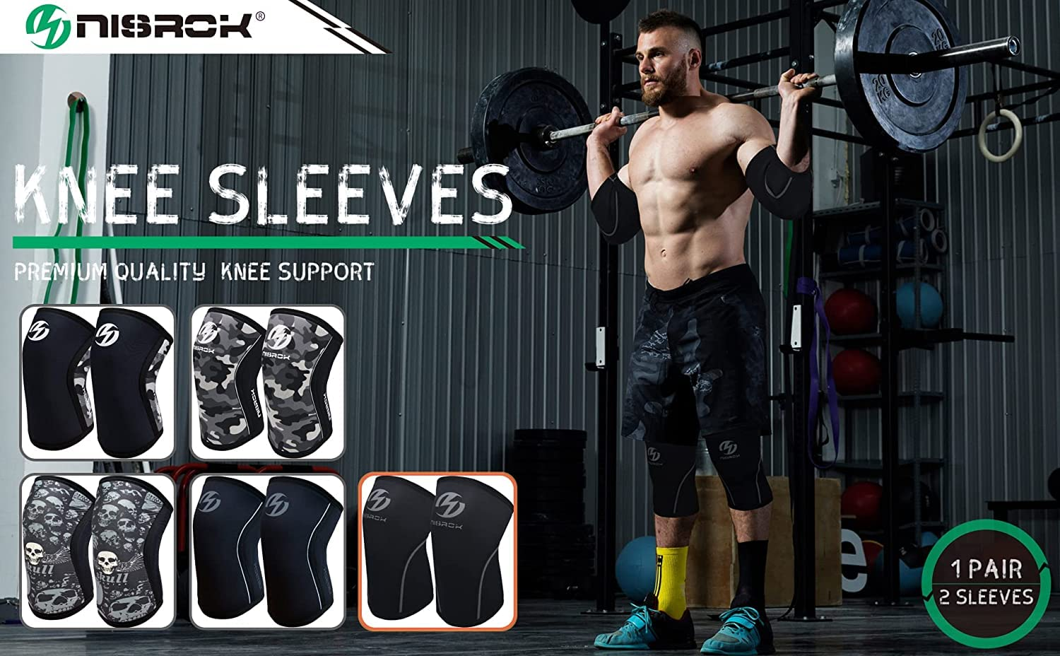 Knee Sleeves (1 Pair), 7Mm Neoprene Compression Knee Braces, Great Support for Cross Training, Weightlifting, Powerlifting, Squats, Basketball and More image number 6