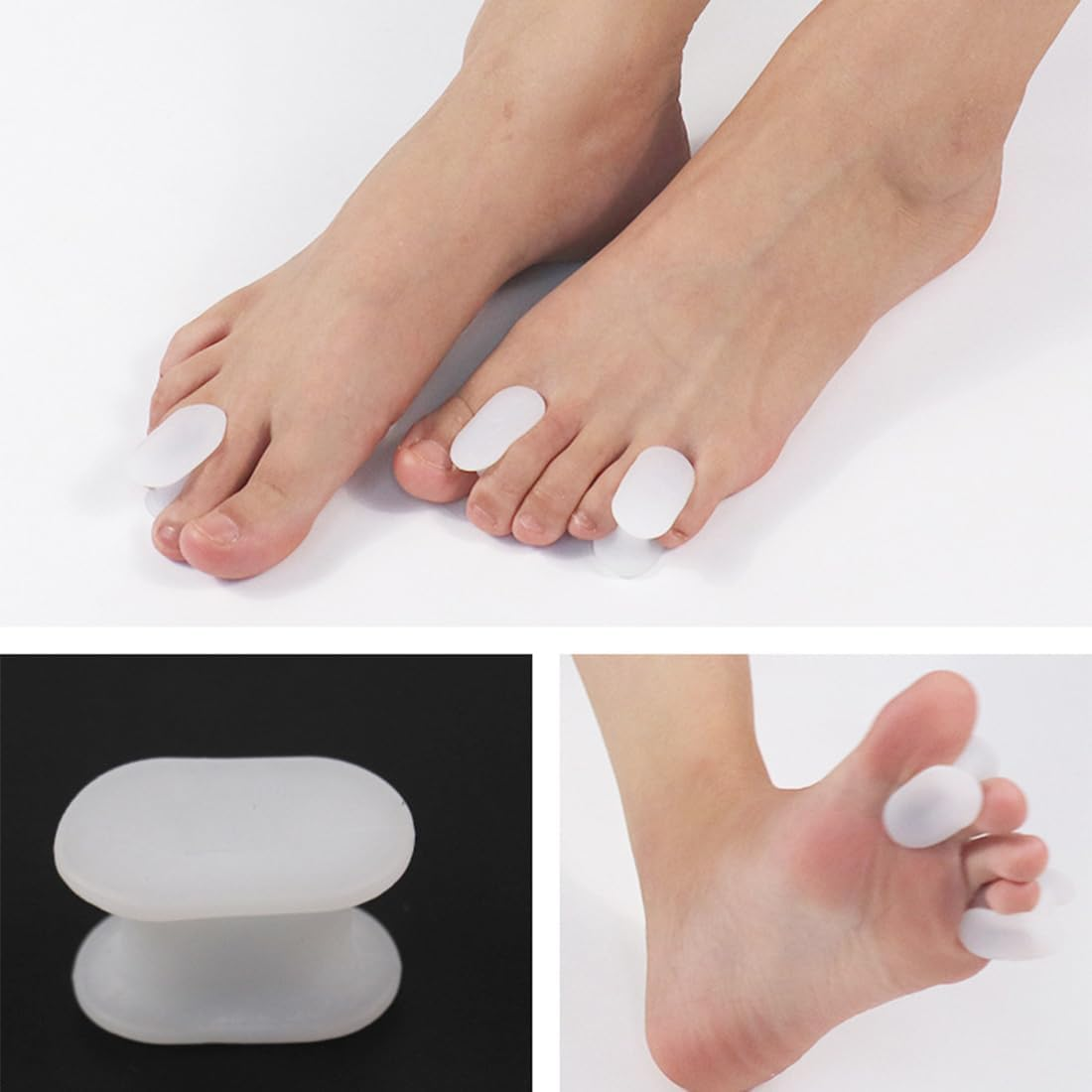 Toe Separators, 12-Piece Set Toe Separators for Hallux Valgus, Bunion & Toe Correction, Silicone Toe Spacer for Men and Women (Small Size) image number 1