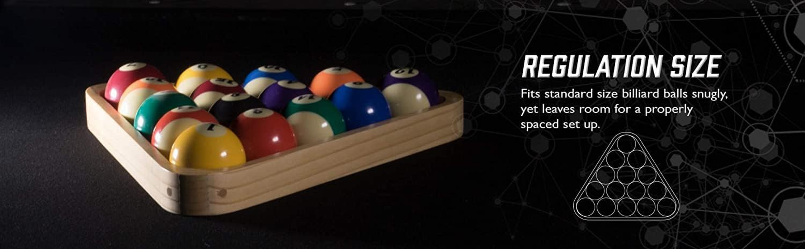 Viper Billardtisch/Billardtisch-Zubeh&ouml;r: 8 Kugeln, Hartholz-Dreieck, F&uuml;r Standard-B&auml;lle Mit 6,4 Cm image number 5