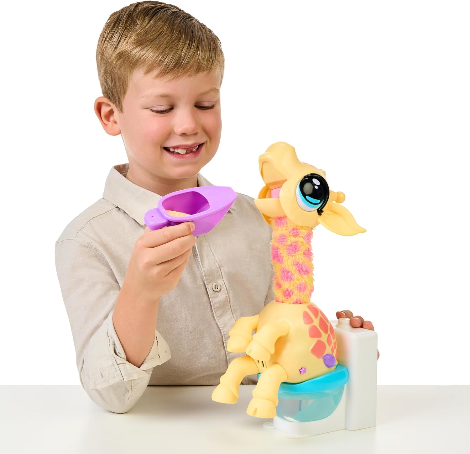 Little Live Pets Gotta Go Giraffe Gigi | Interactive Pet - Feeds, Poops Out Magical Poop. Sings & Dances with Wobbly Neck. for Kids Ages 4+. 13Cm/12In Tall. Comes with Toilet.
