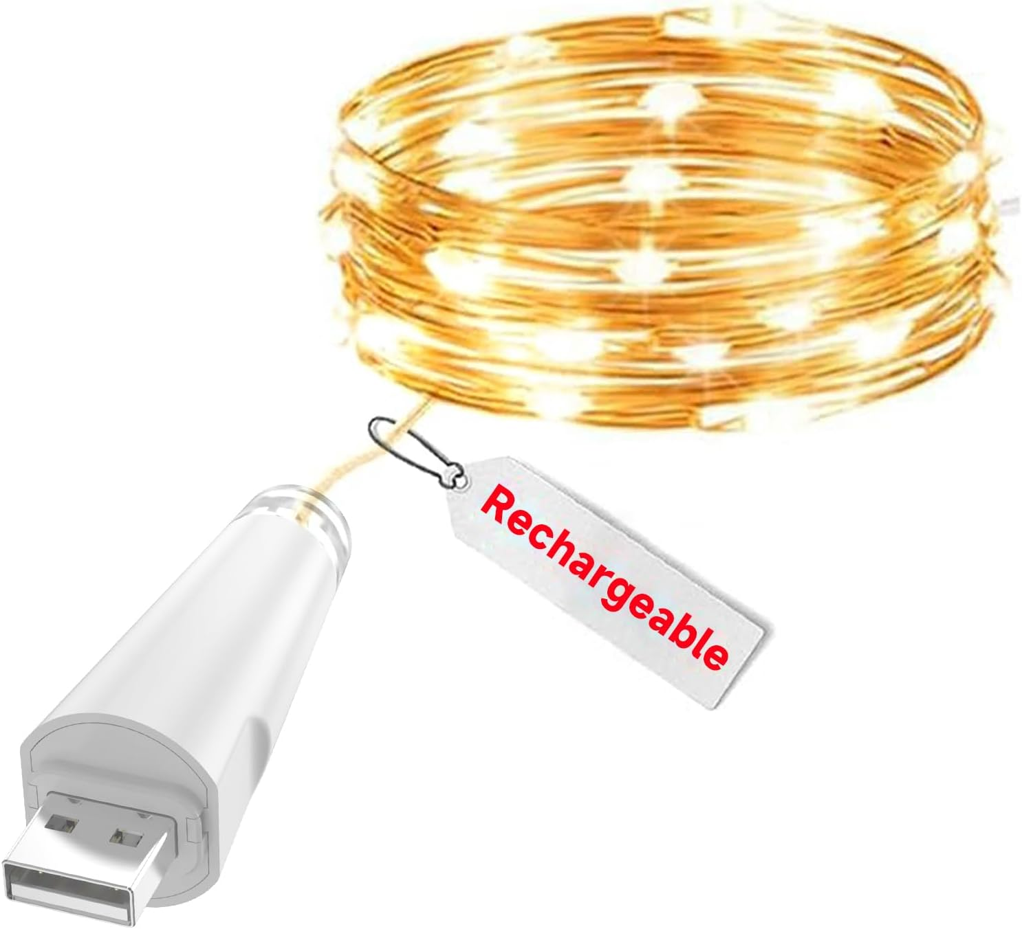 OUSMIN 20 LED Rechargeable Fairy Lights Battery Operated Mason Jar Wedding Table Decoration Christmas