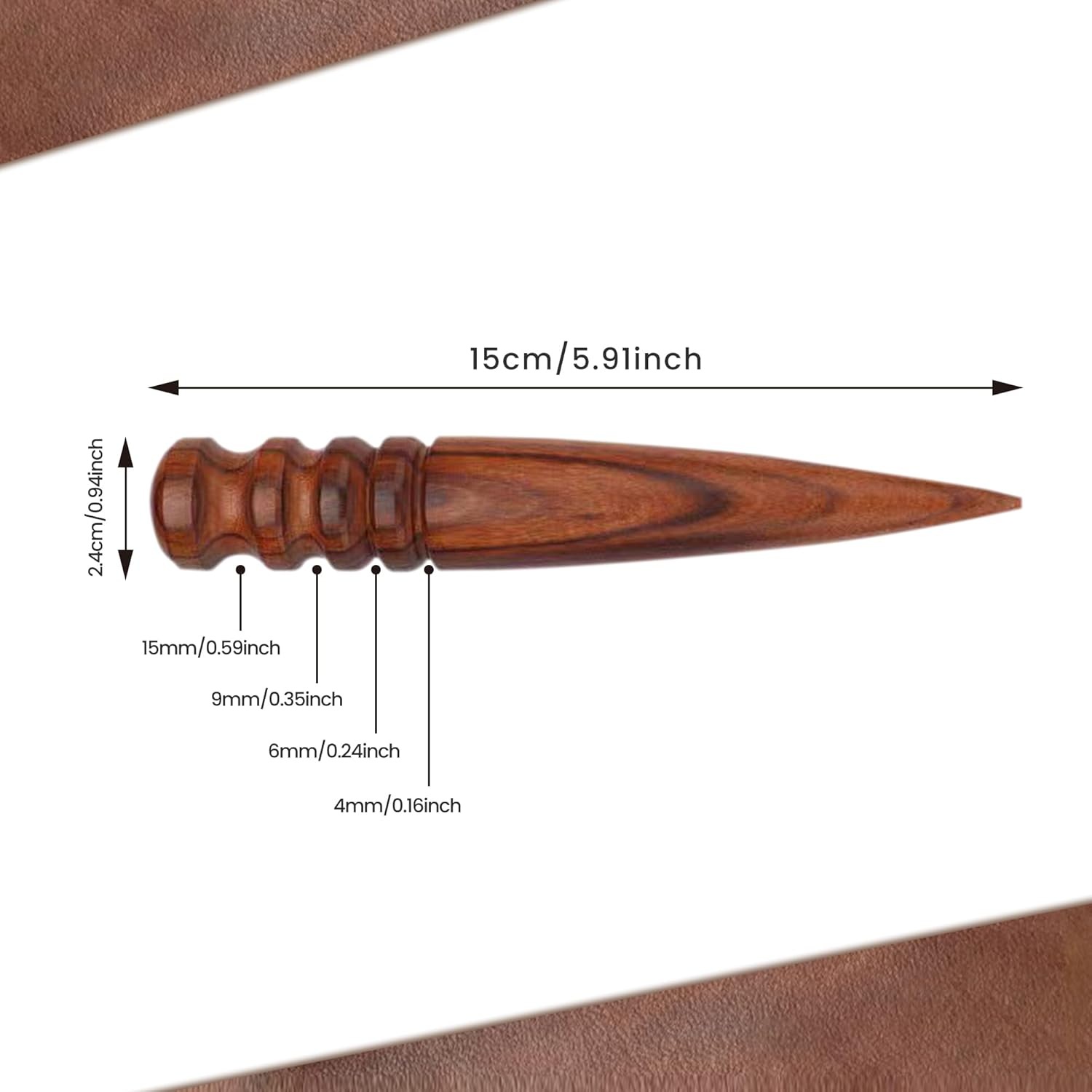 Leather Burnishing Tool - Edge Polishing & Smoothing for Leathercraft and Handmade Leather Edge Press image number 3