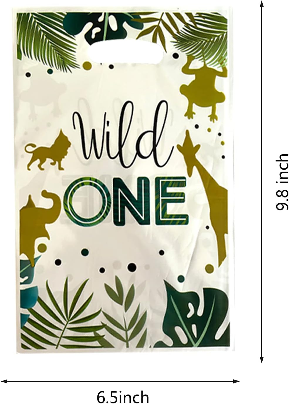 30 Packs Wild One Jungle Safari Party Gift Bags, Favors, Candy Bags, Decorations for Kids Birthday Party Supplies image number 1